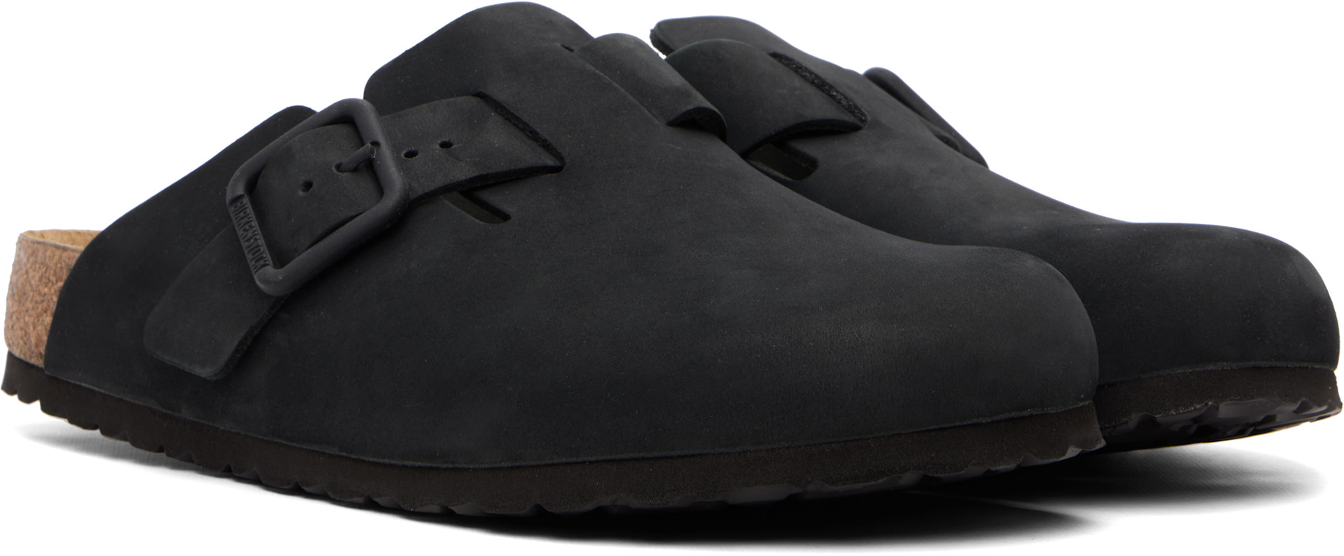 Birkenstock: Black Regular Boston Wire Buckle Slip-on  display picture 1