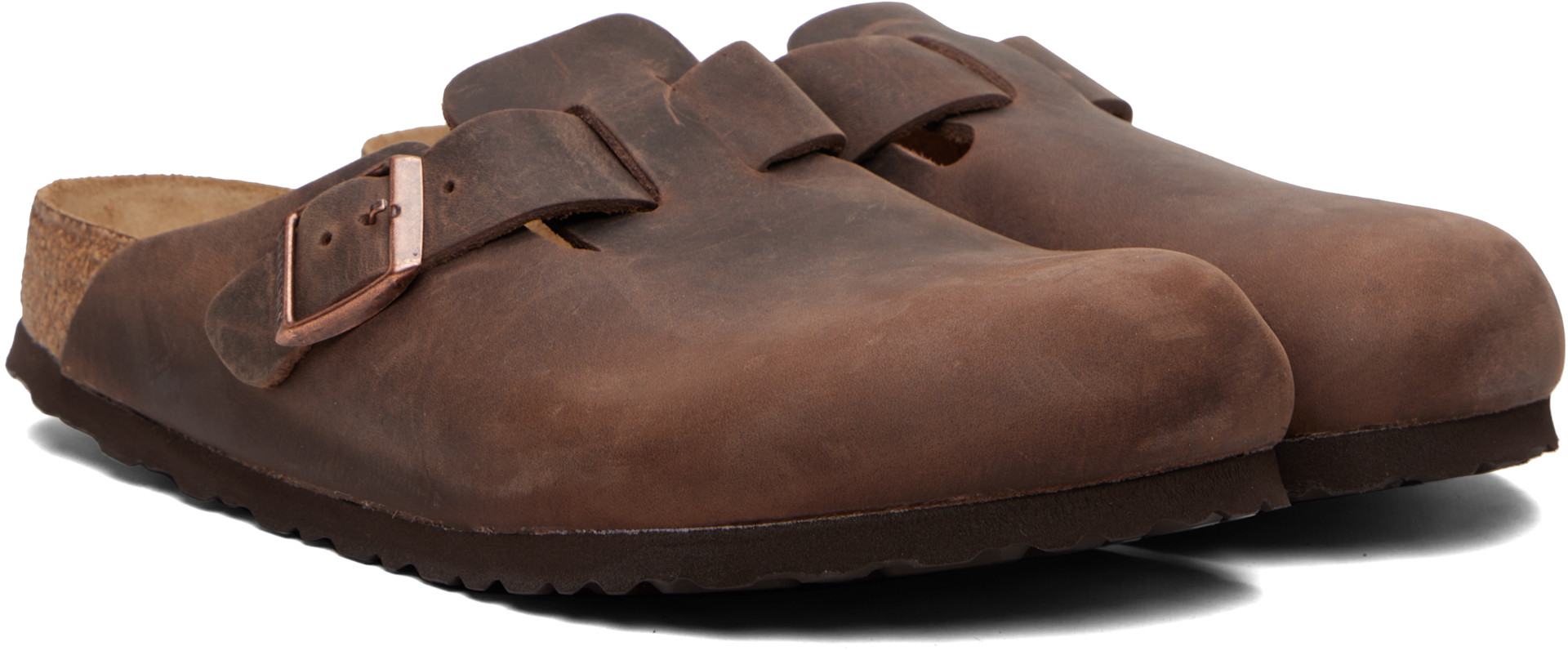 Birkenstock: ブラウン Boston Soft Footbed オイルレザー レギュラー 