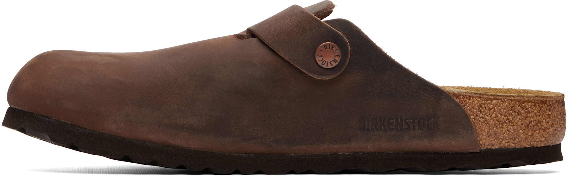 Birkenstock: ブラウン Boston レギュラー オイルレザー クロッグ