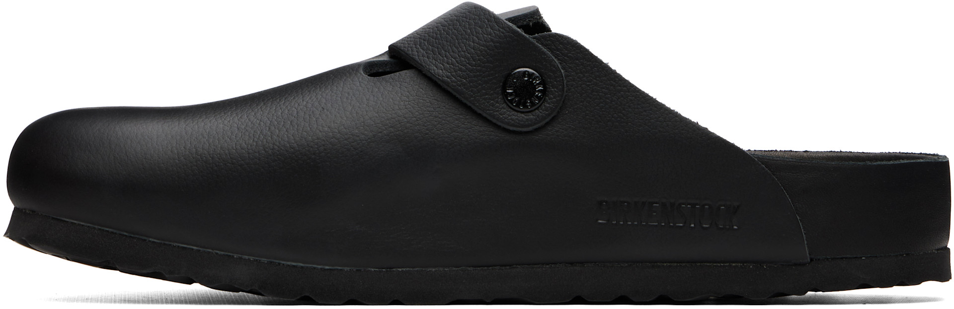 Birkenstock: ブラック Boston レギュラー レザー クロッグ | SSENSE 日本