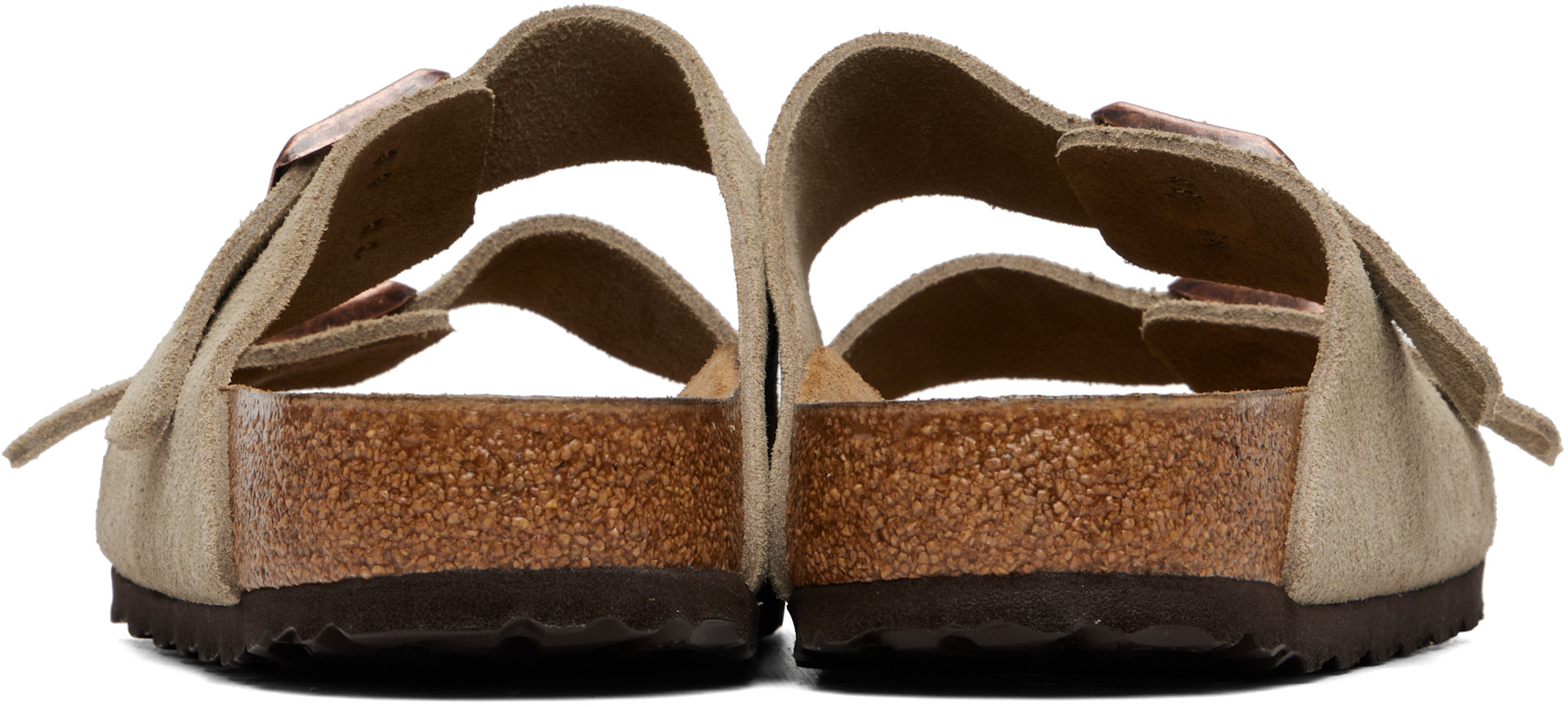 Birkenstock: トープ Arizona レギュラー スエード レザー サンダル