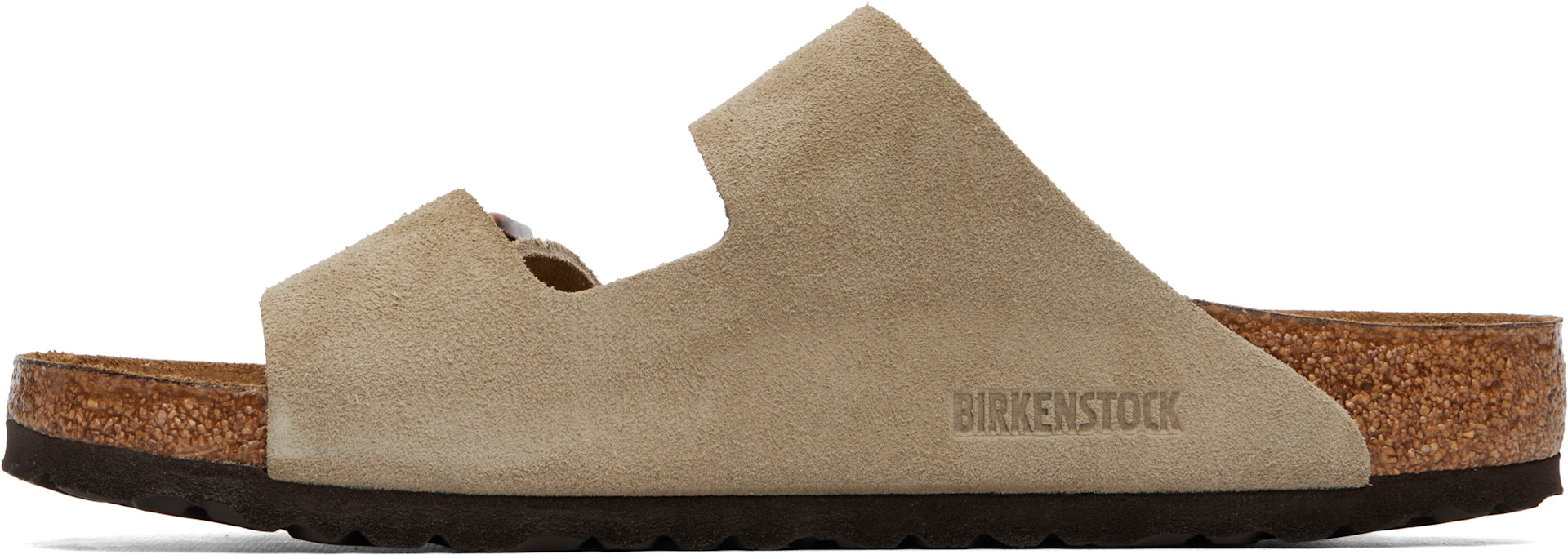 Birkenstock: トープ Arizona レギュラー スエード レザー サンダル