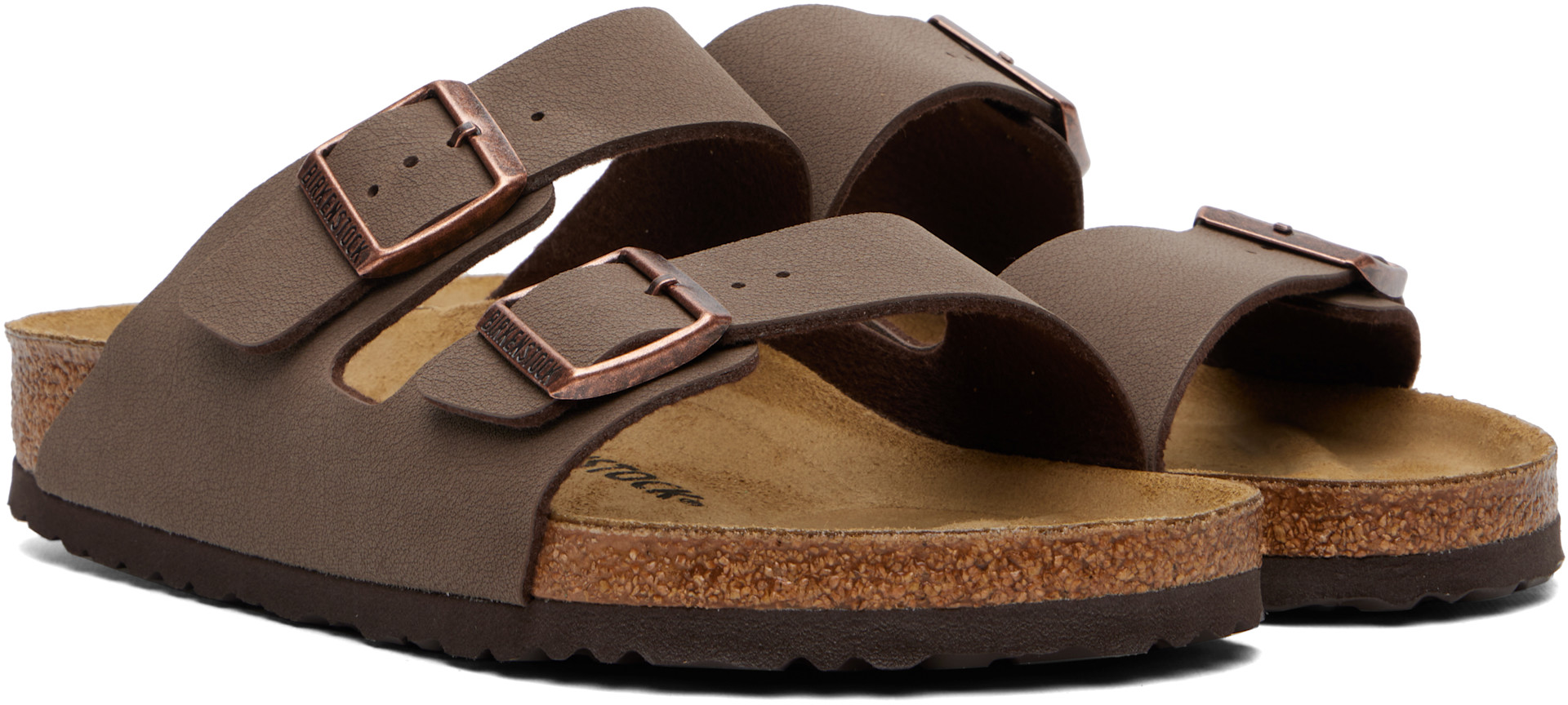 Birkenstock: ブラウン Regular Arizona Birkibuc サンダル | SSENSE 日本