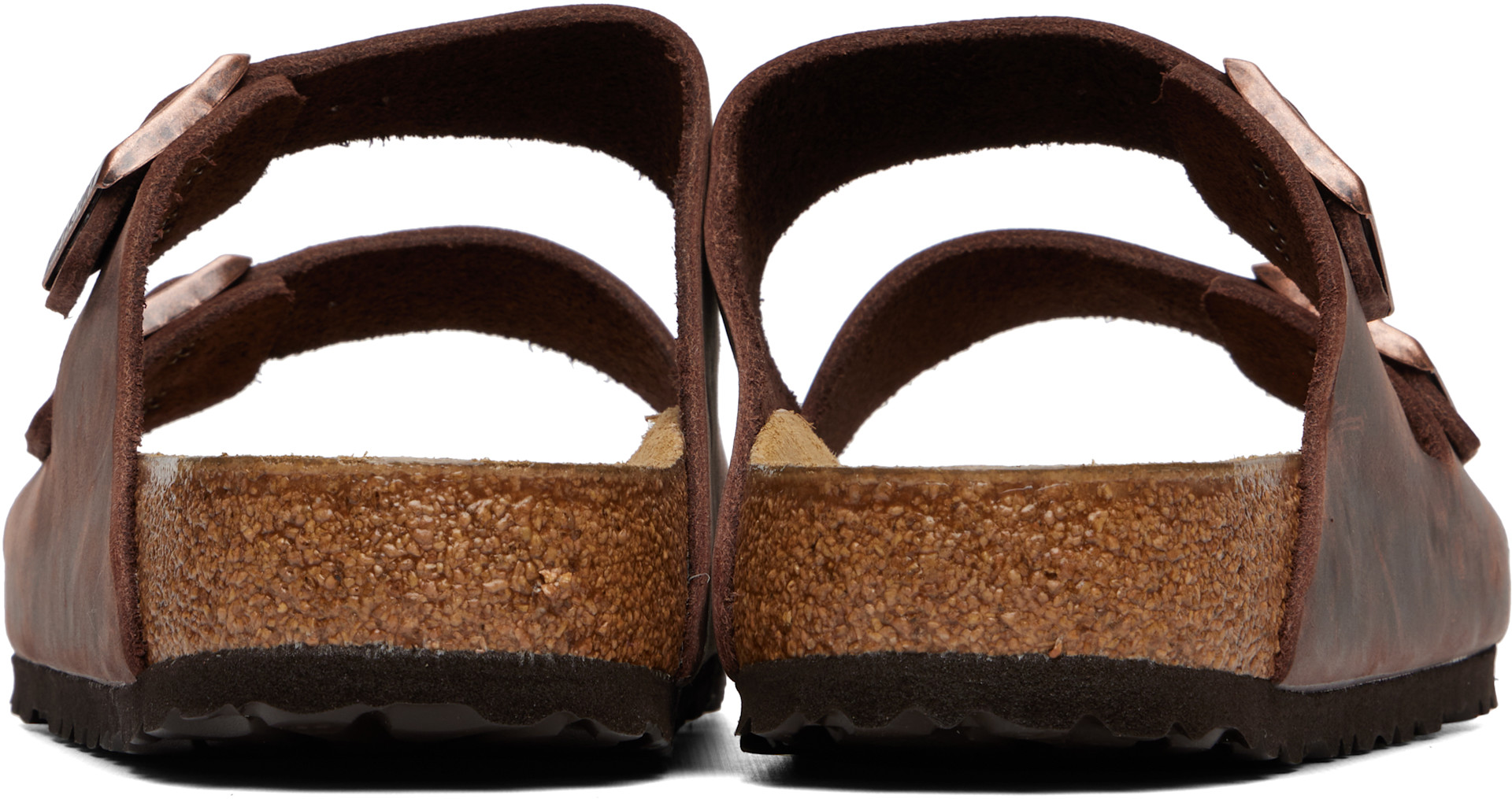 Birkenstock: ブラウン Arizona レギュラー オイルレザー サンダル