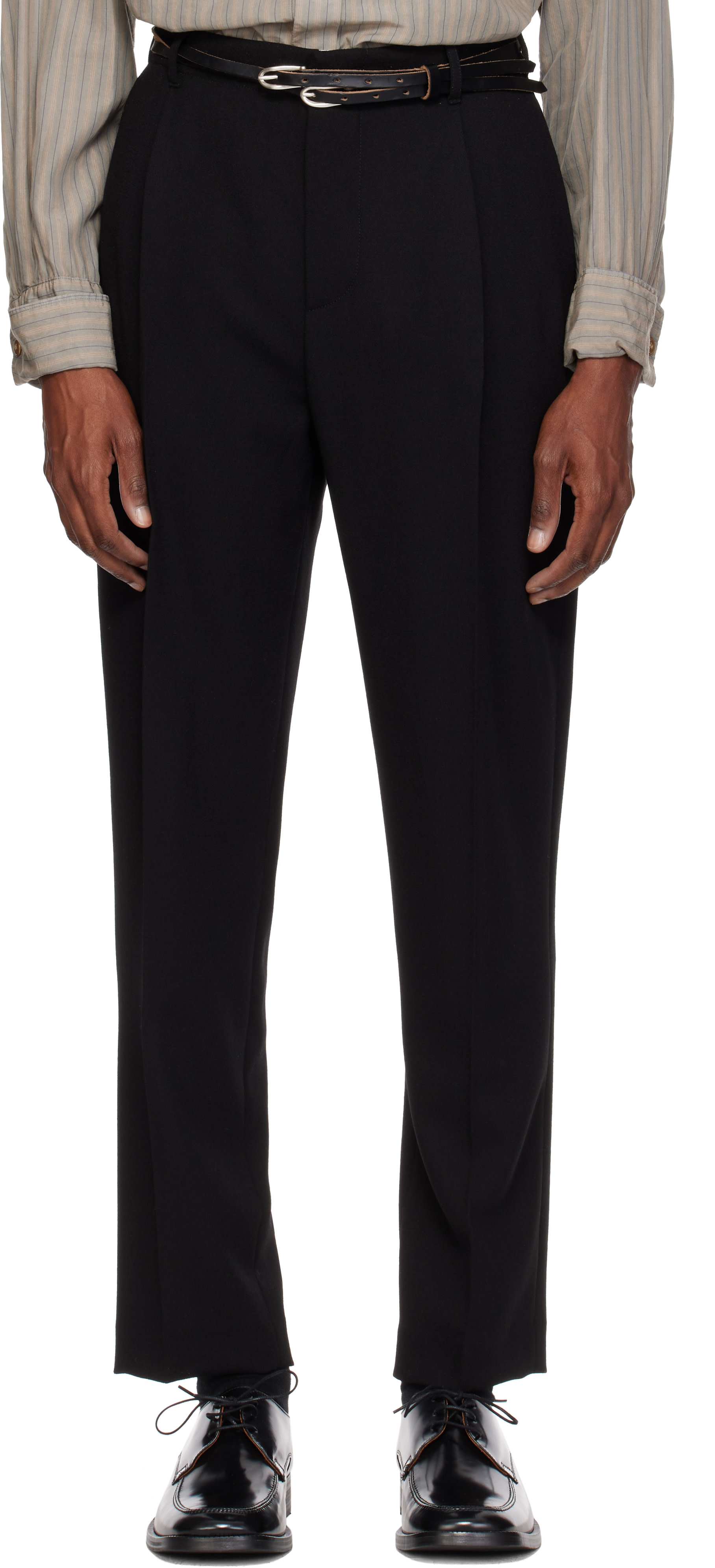 パンツ magliano 19ss ravers pants black Magliano: Black Sundance Trousers | SSENSE