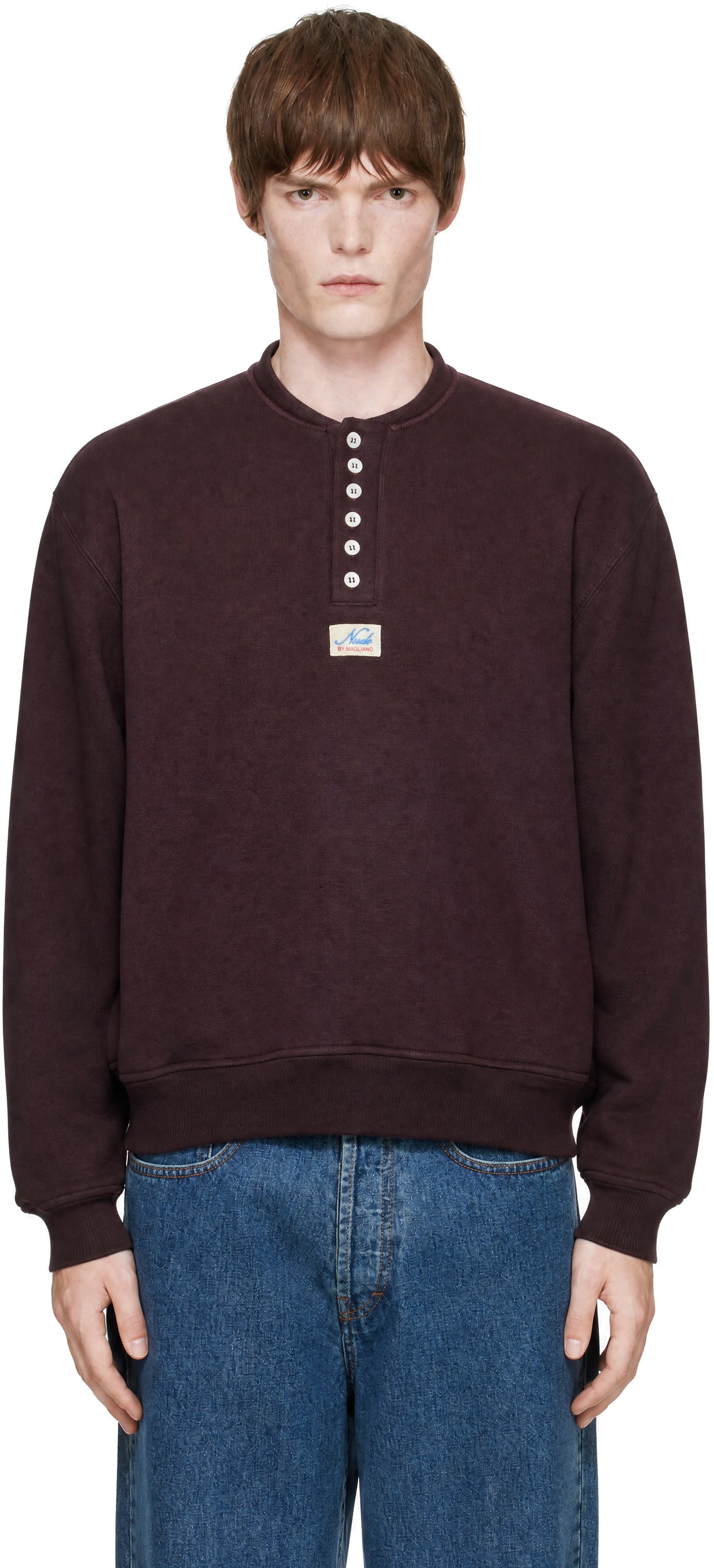 Magliano - Pull molletonné brun à encolure arrondie