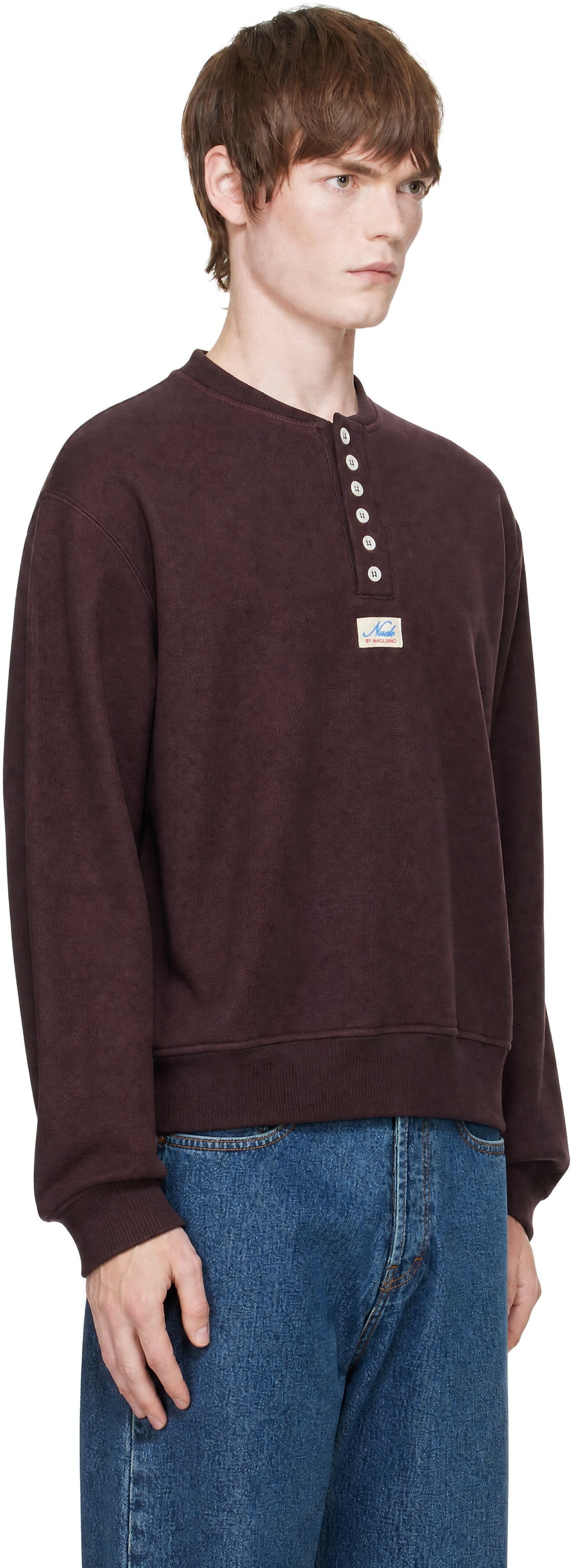Magliano - Pull molletonné brun à encolure arrondie