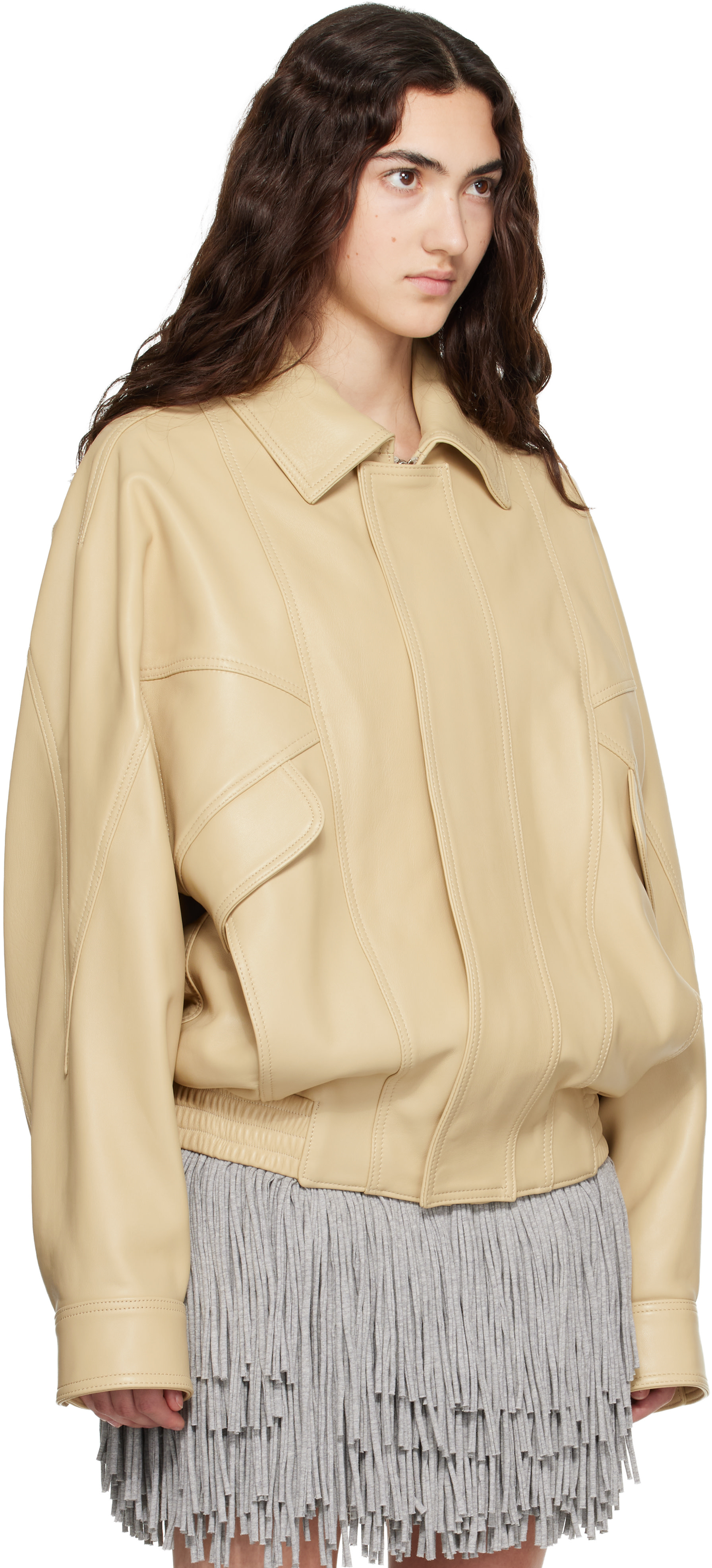 ABRA - Yellow Leather Bomber Jacket