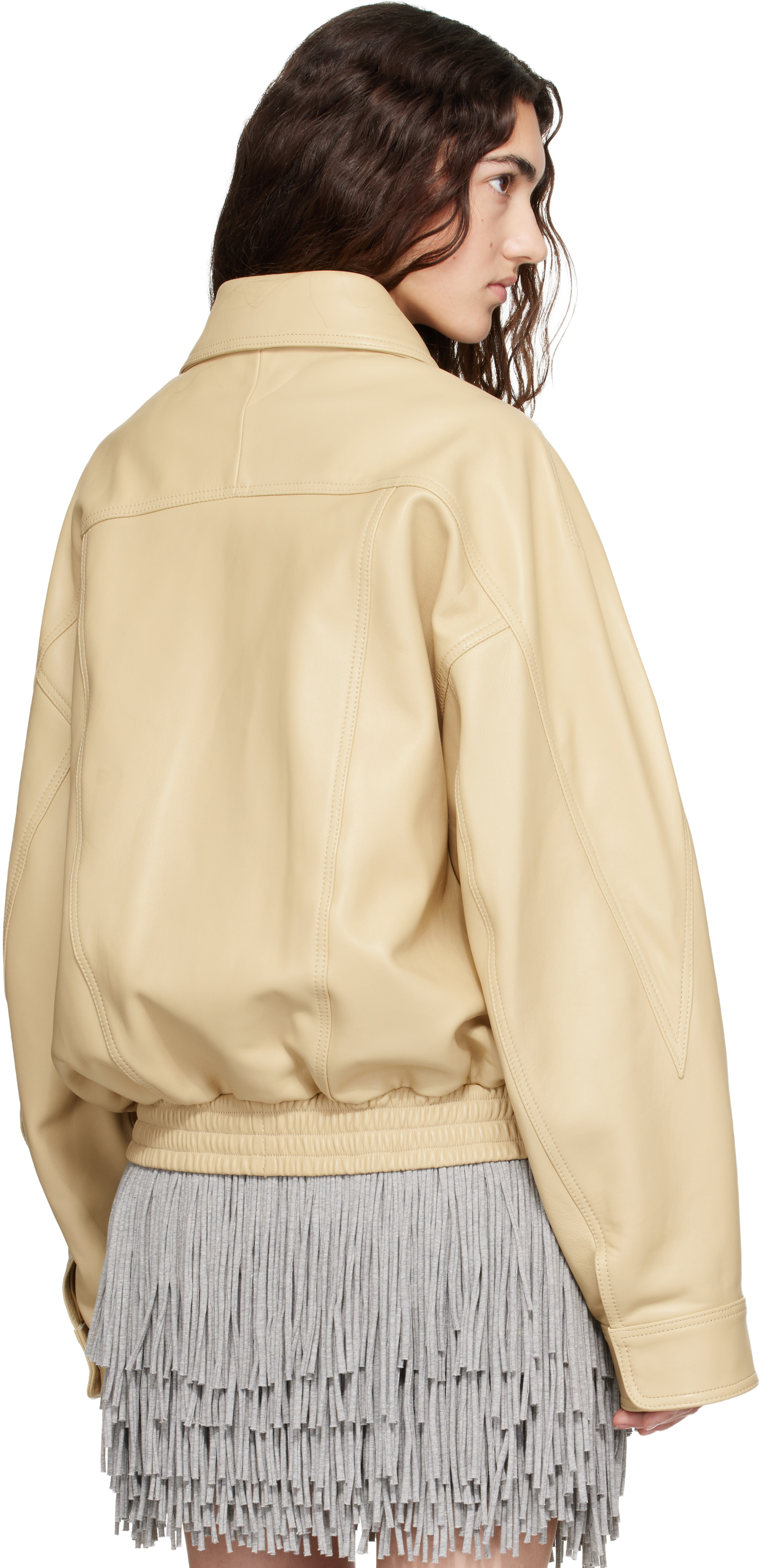 ABRA - Yellow Leather Bomber Jacket