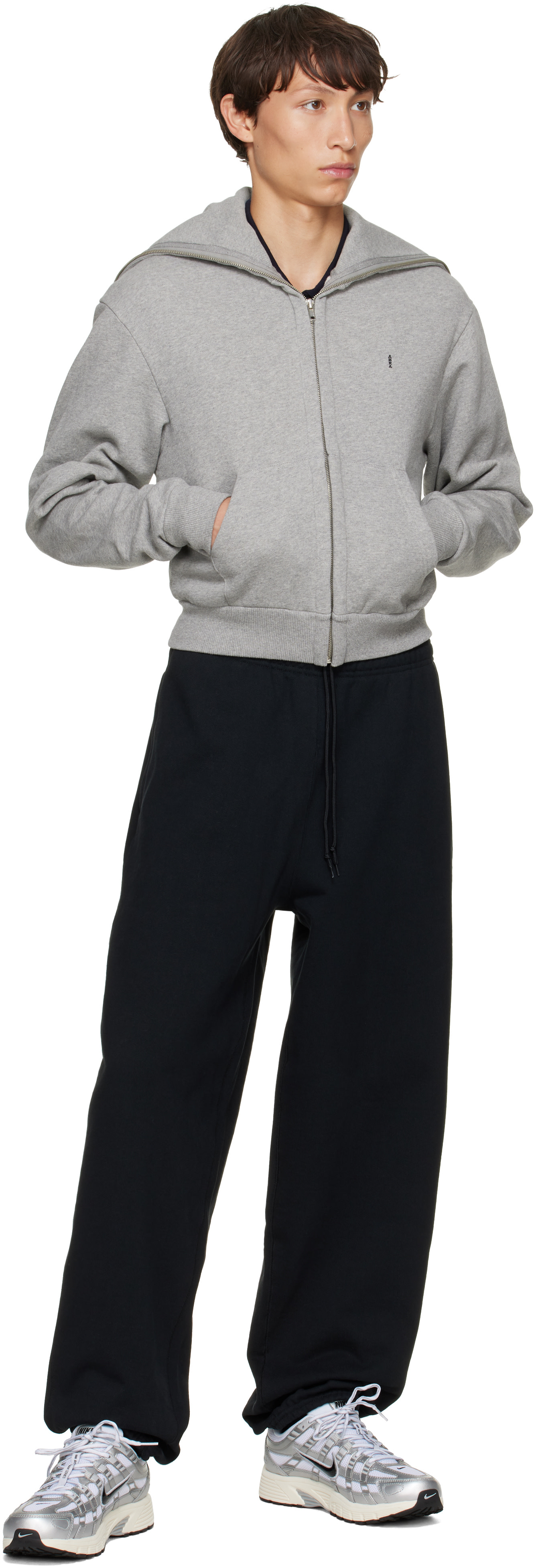 ABRA - Gray Zipped Up Neck Sweater