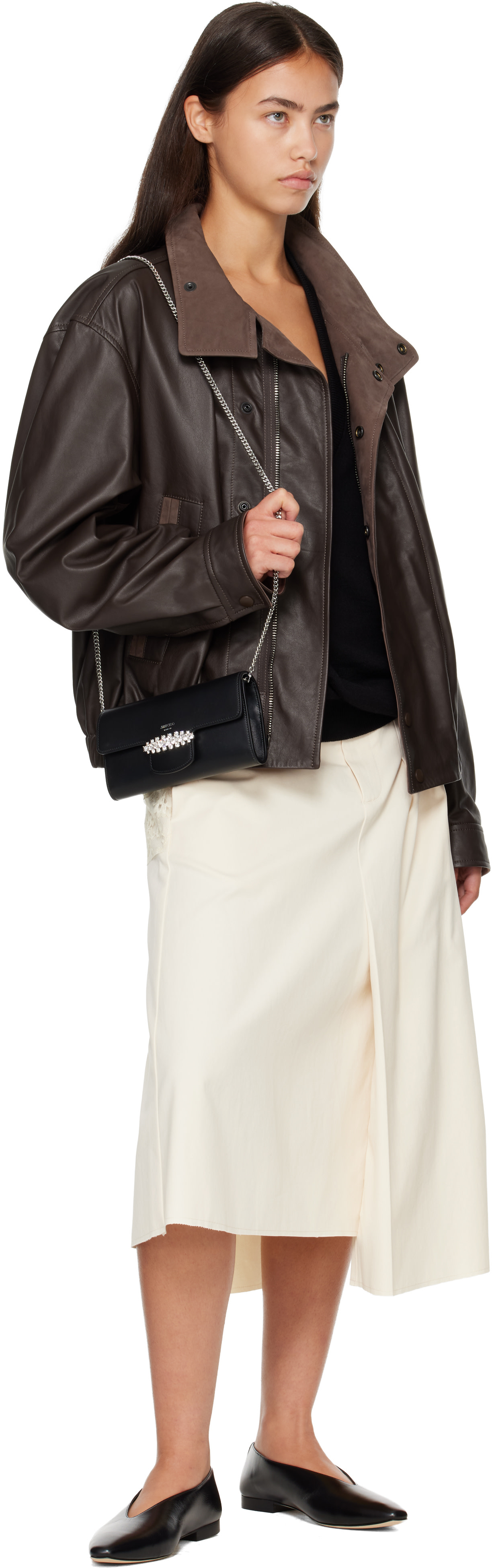 Jimmy Choo: ブラック Bing ウォレットチェーン バッグ | SSENSE 日本