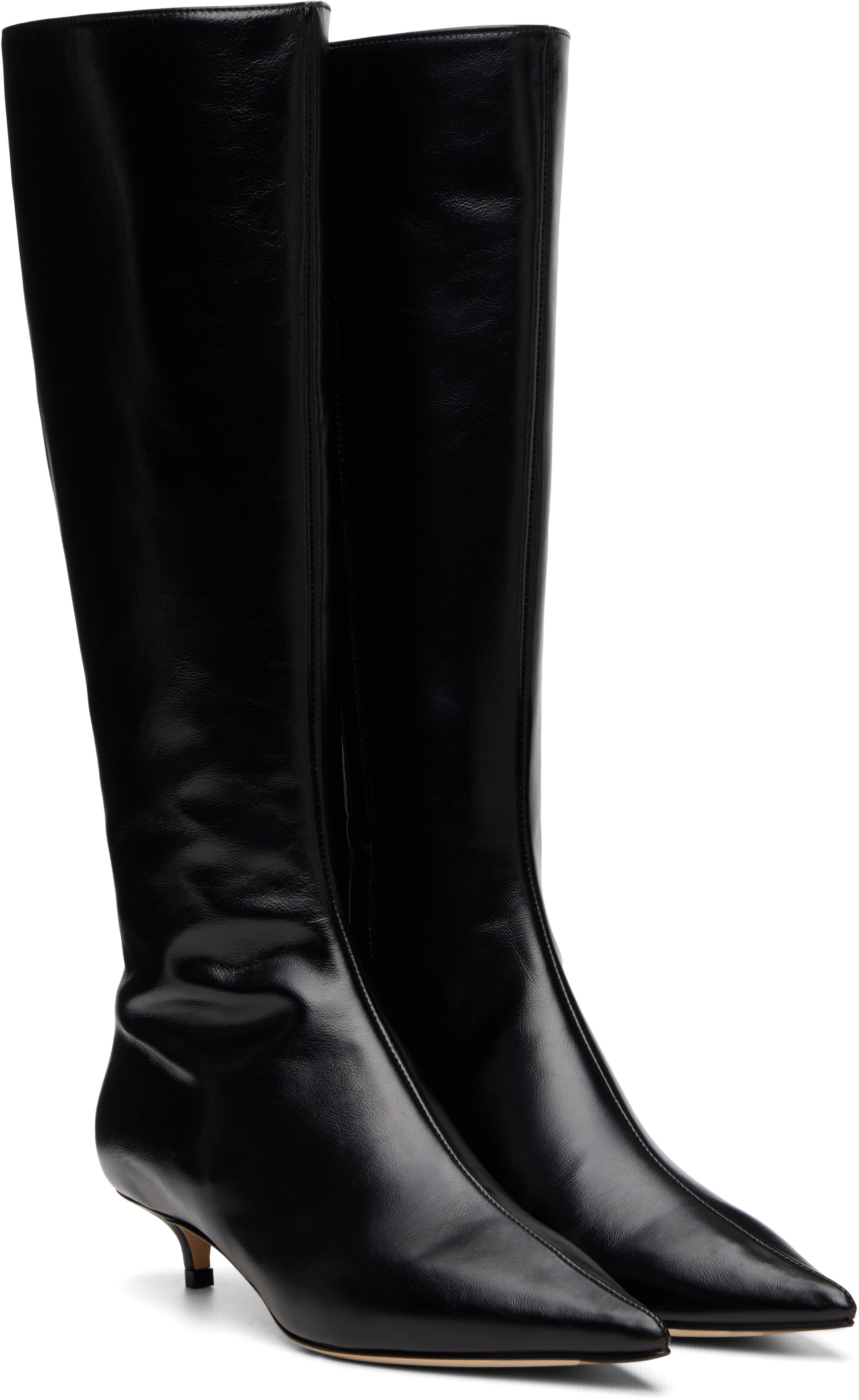 Jimmy Choo バックル付きブラックロングブーツ Jimmy Choo: ブラック Amis 35 ロングブーツ | SSENSE 日本