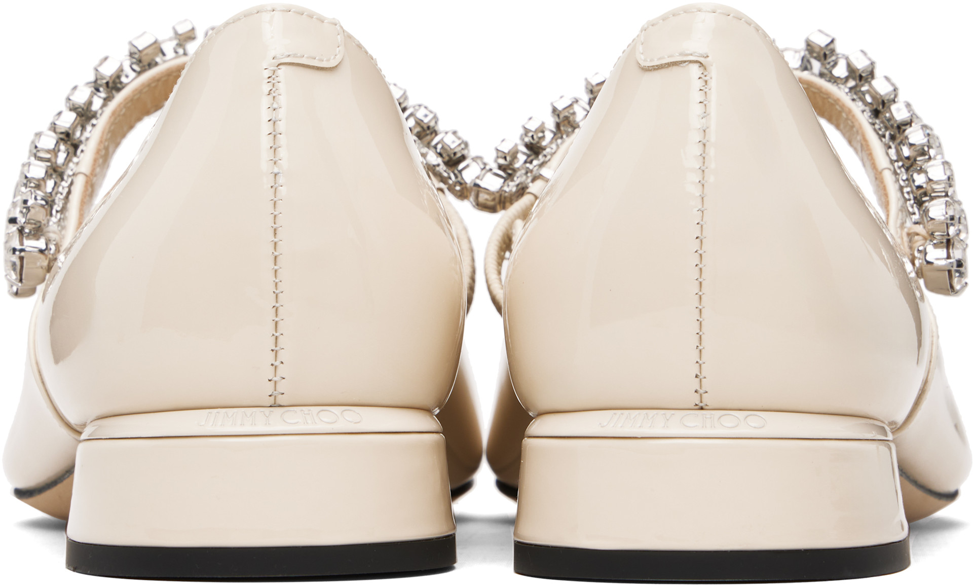 Jimmy Choo: オフホワイト Bing Pump フラットシューズ | SSENSE 日本