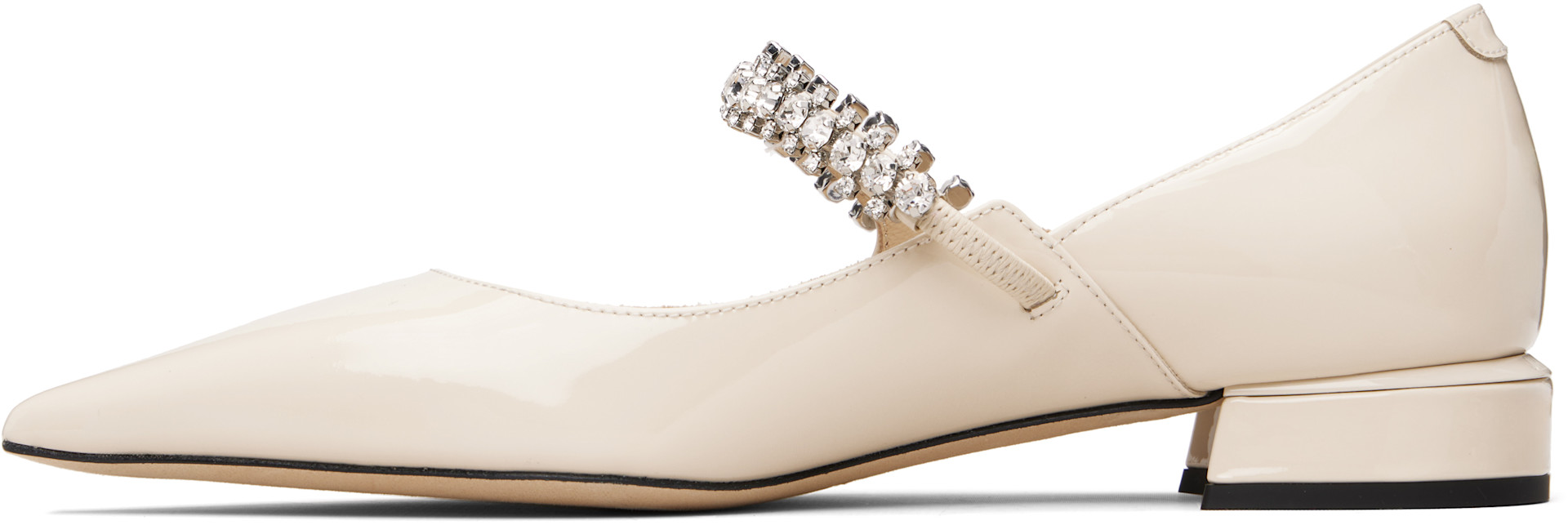 Jimmy Choo: オフホワイト Bing Pump フラットシューズ | SSENSE 日本