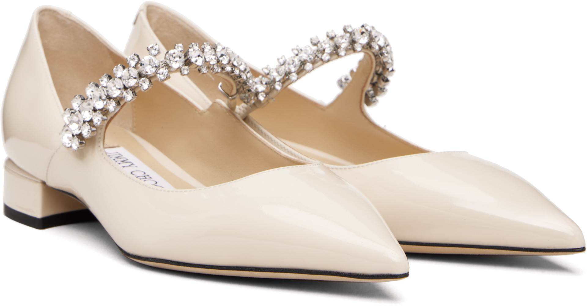 Jimmy Choo: オフホワイト Bing Pump フラットシューズ | SSENSE 日本