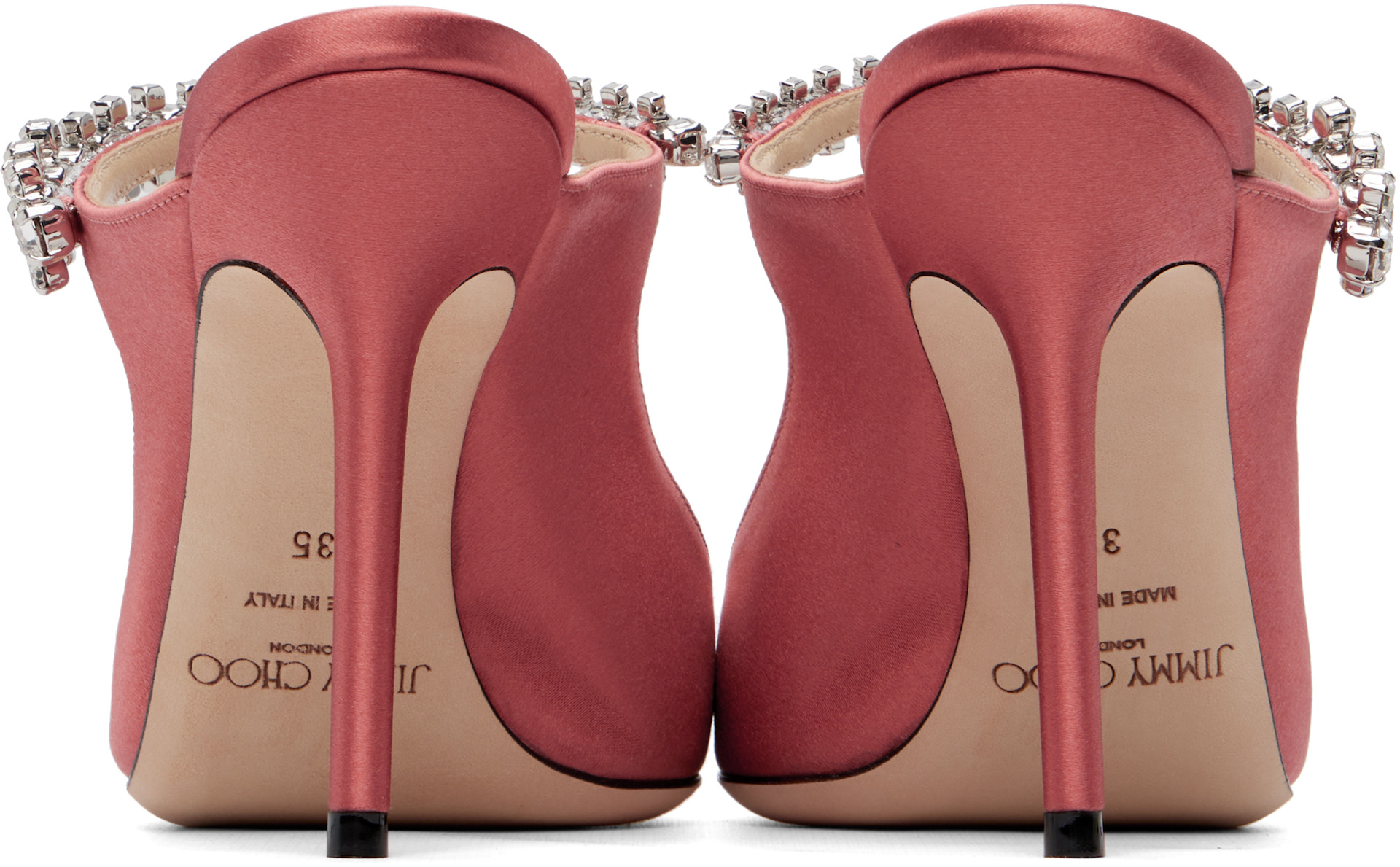 Jimmy Choo: ピンク Bing 100 サテン ヒール | SSENSE 日本
