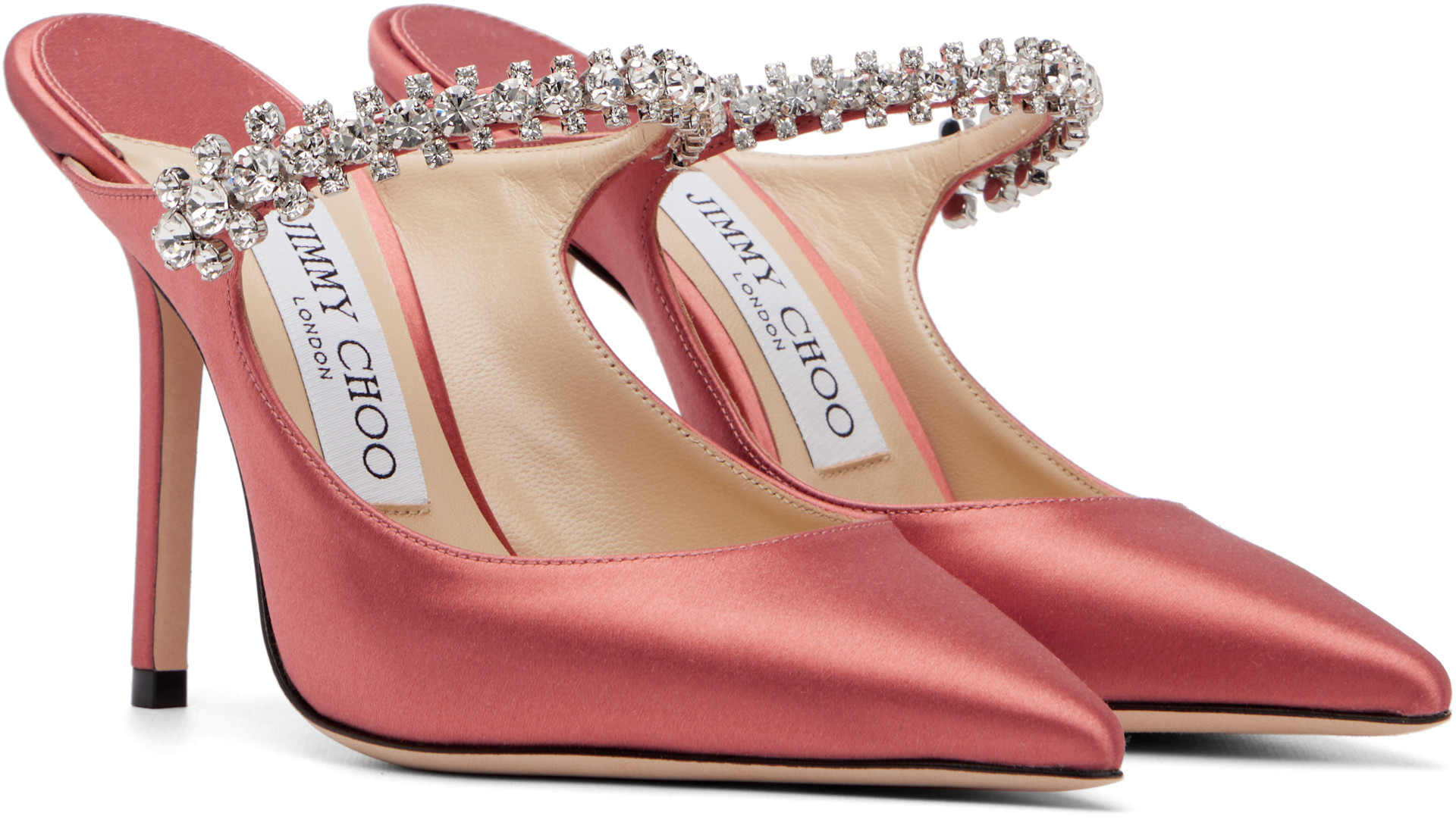 Jimmy Choo: ピンク Bing 100 サテン ヒール | SSENSE 日本