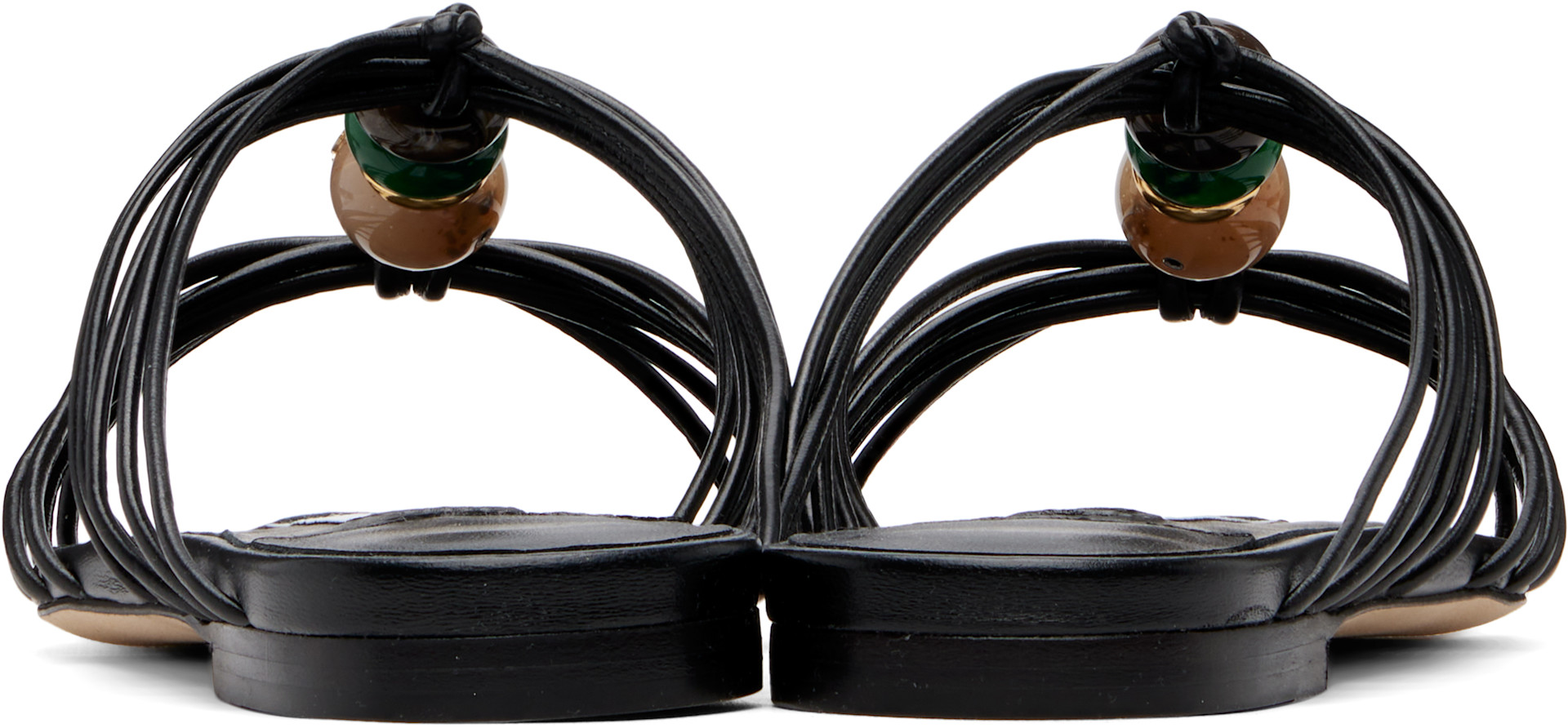 Jimmy Choo: Black Lova Mule Flat Sandals | SSENSE