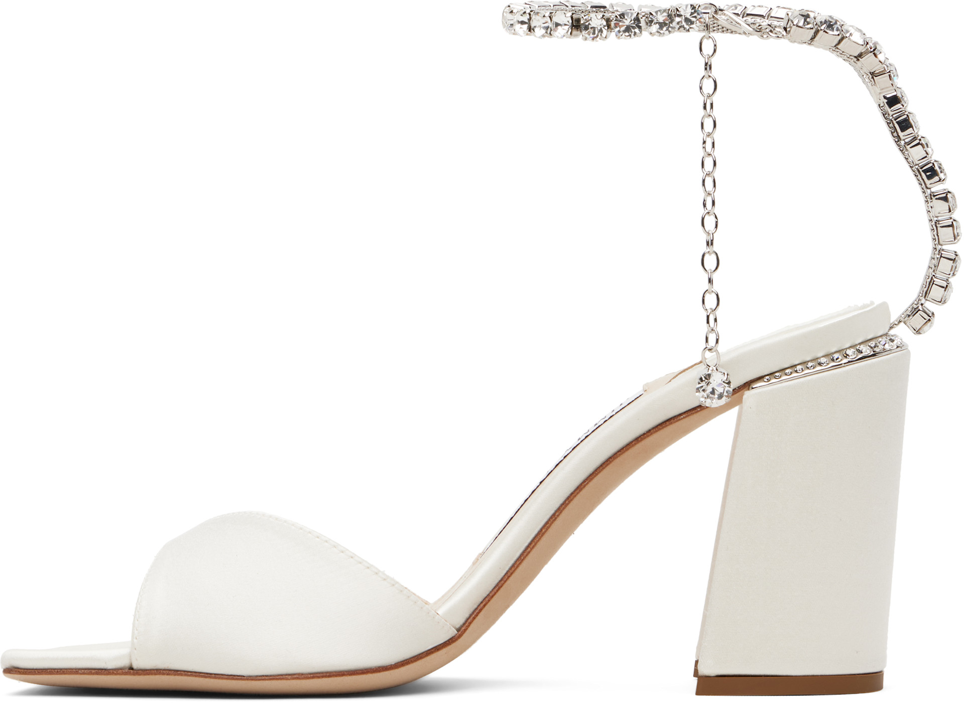 Jimmy Choo: ホワイト Saeda 85 ブロックヒール ヒールサンダル