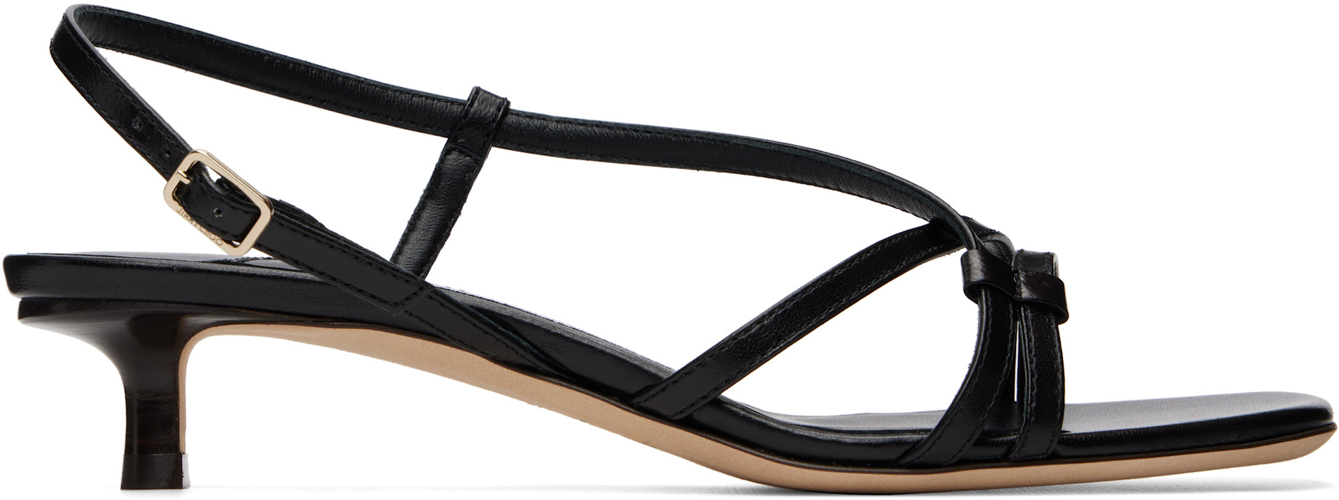 【値下げ可】JIMMY CHOO ブラック スパンコール ハイヒール 35 Jimmy Choo: Black Farris 35 Heeled Sandals | SSENSE