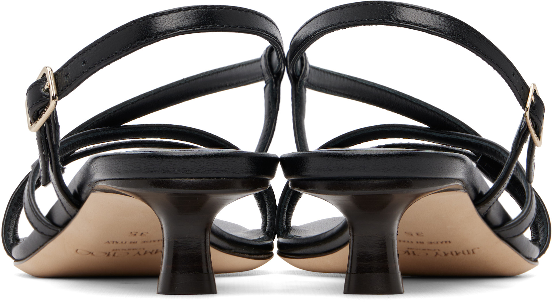 Jimmy Choo: Black Farris 35 Heeled Sandals | SSENSE