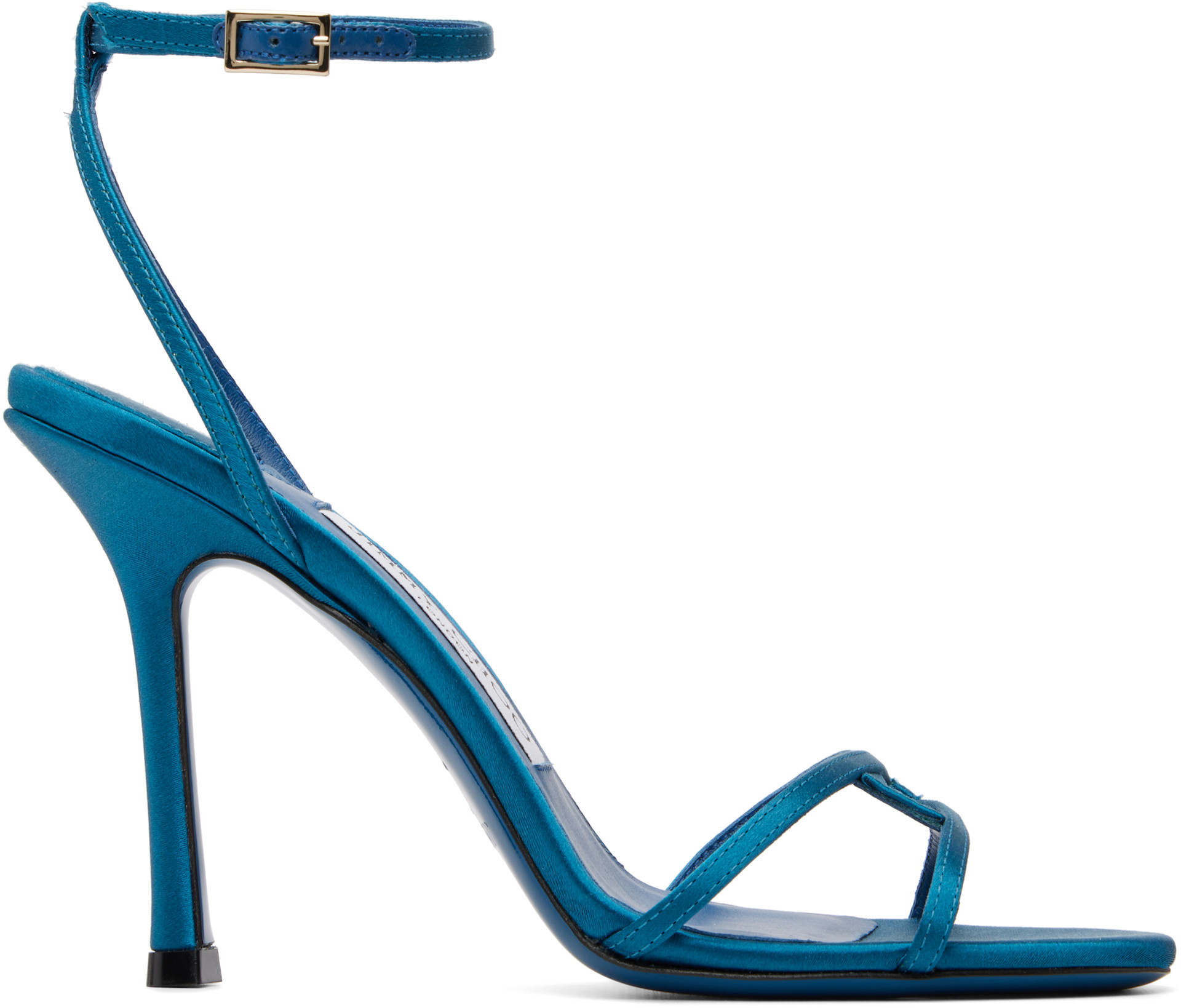Jimmy Choo: Blue 1998 Leo 100 Satin Heeled Sandals | SSENSE