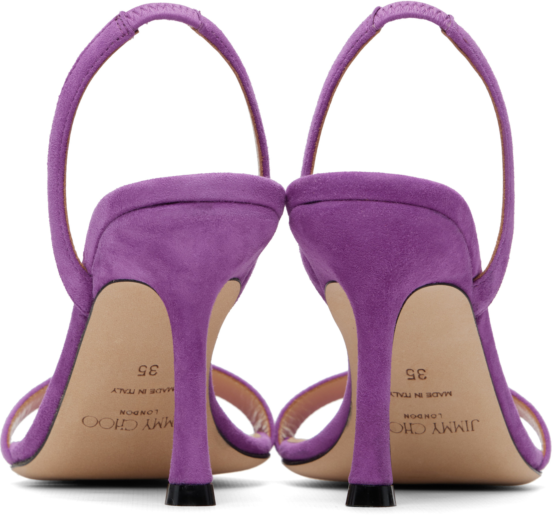 Jimmy Choo: Purple Jenn 85 Heeled Sandals | SSENSE