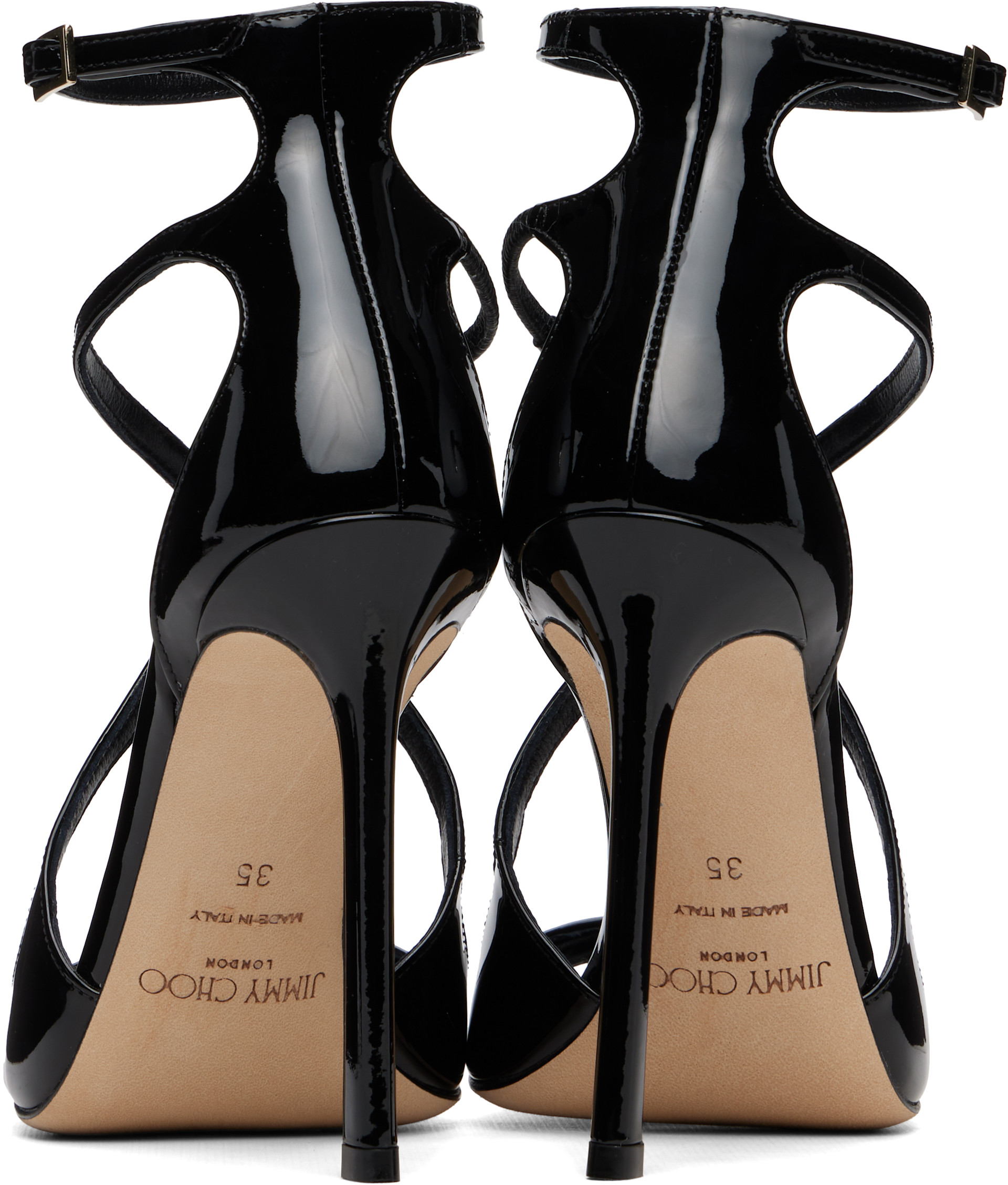 Jimmy Choo: Black Azia 110 Heeled Sandals | SSENSE