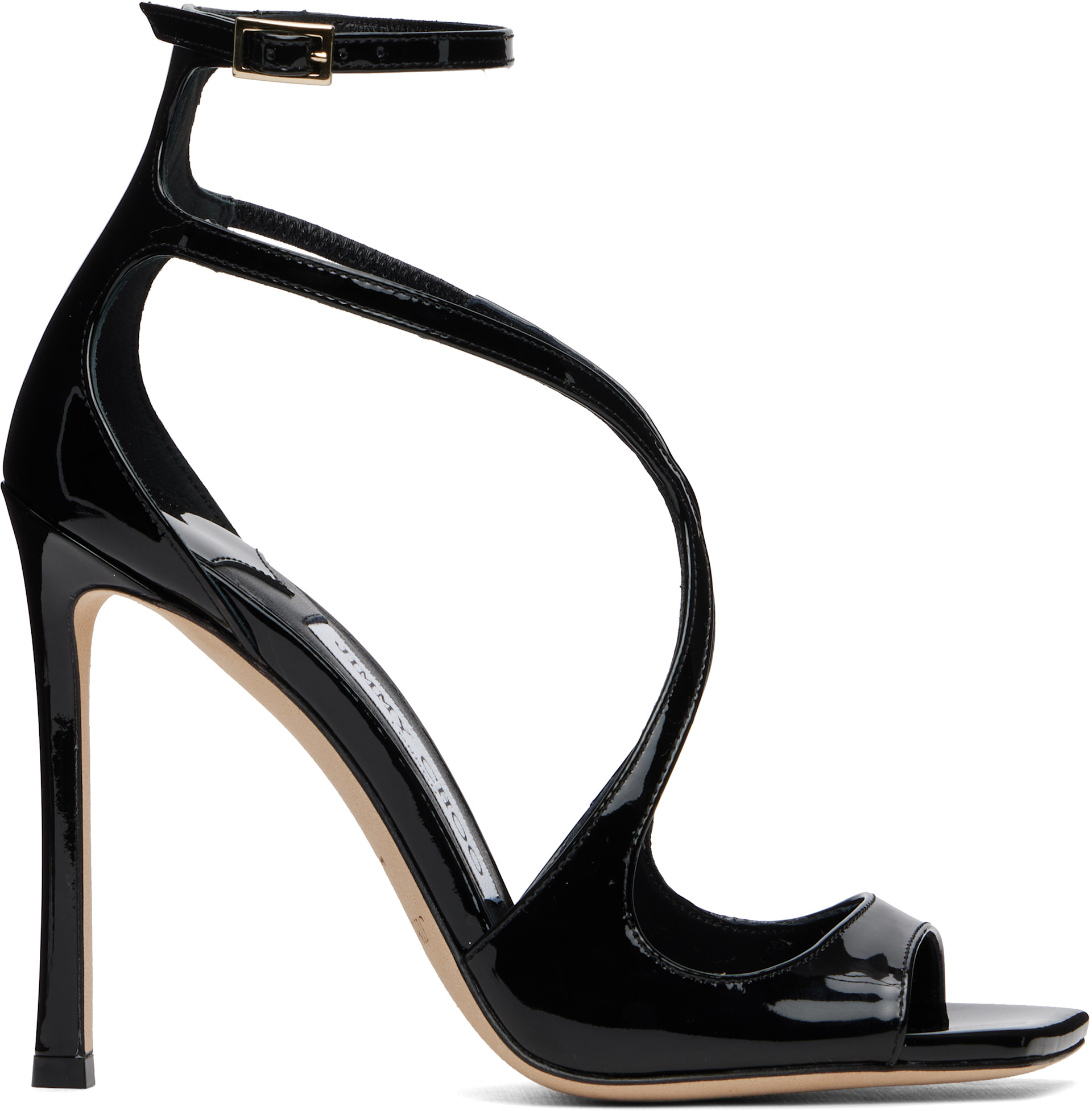 Jimmy Choo: Black Azia 95 Heeled Sandals | SSENSE