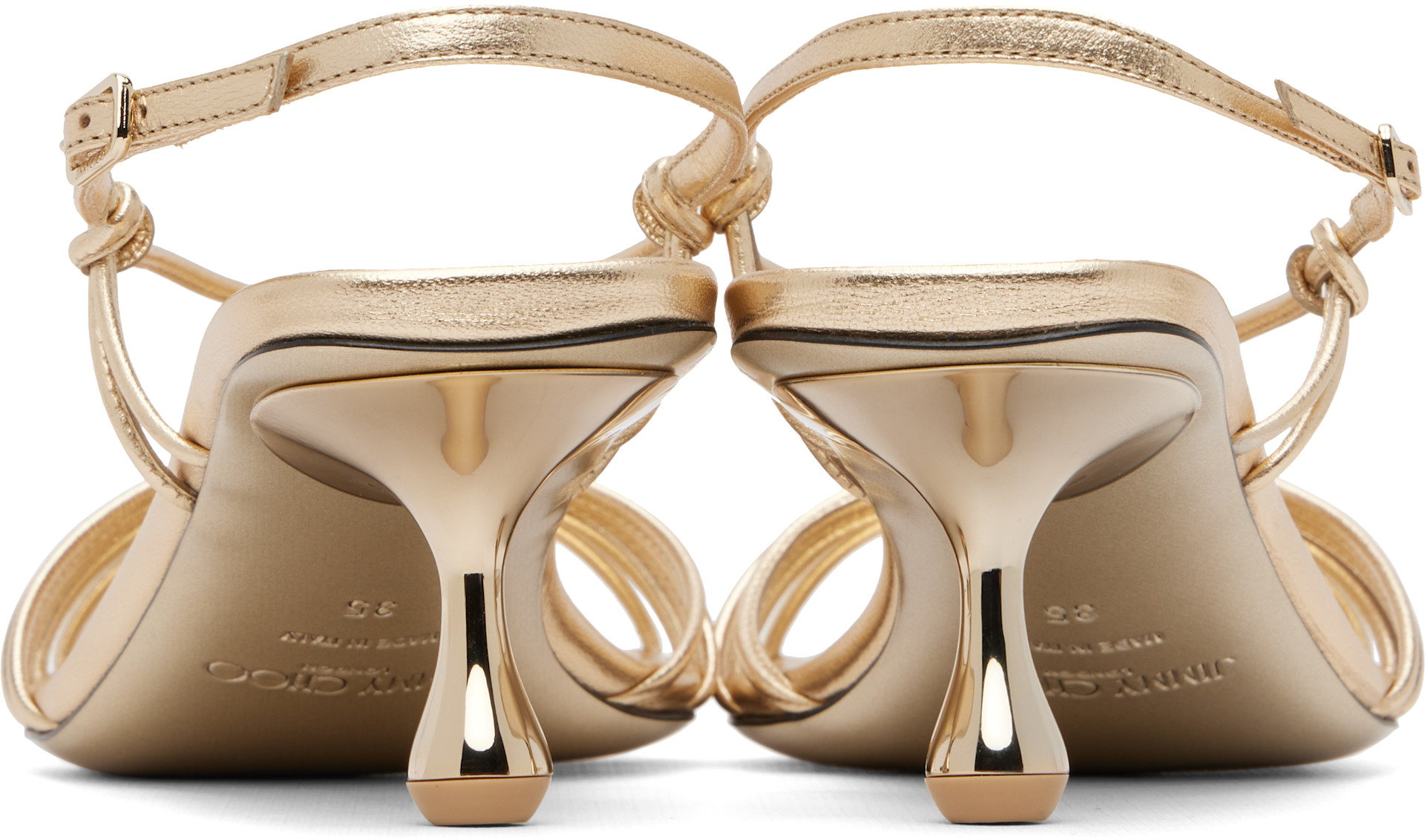 Jimmy Choo: Gold Lova 50 Heeled Sandals | SSENSE