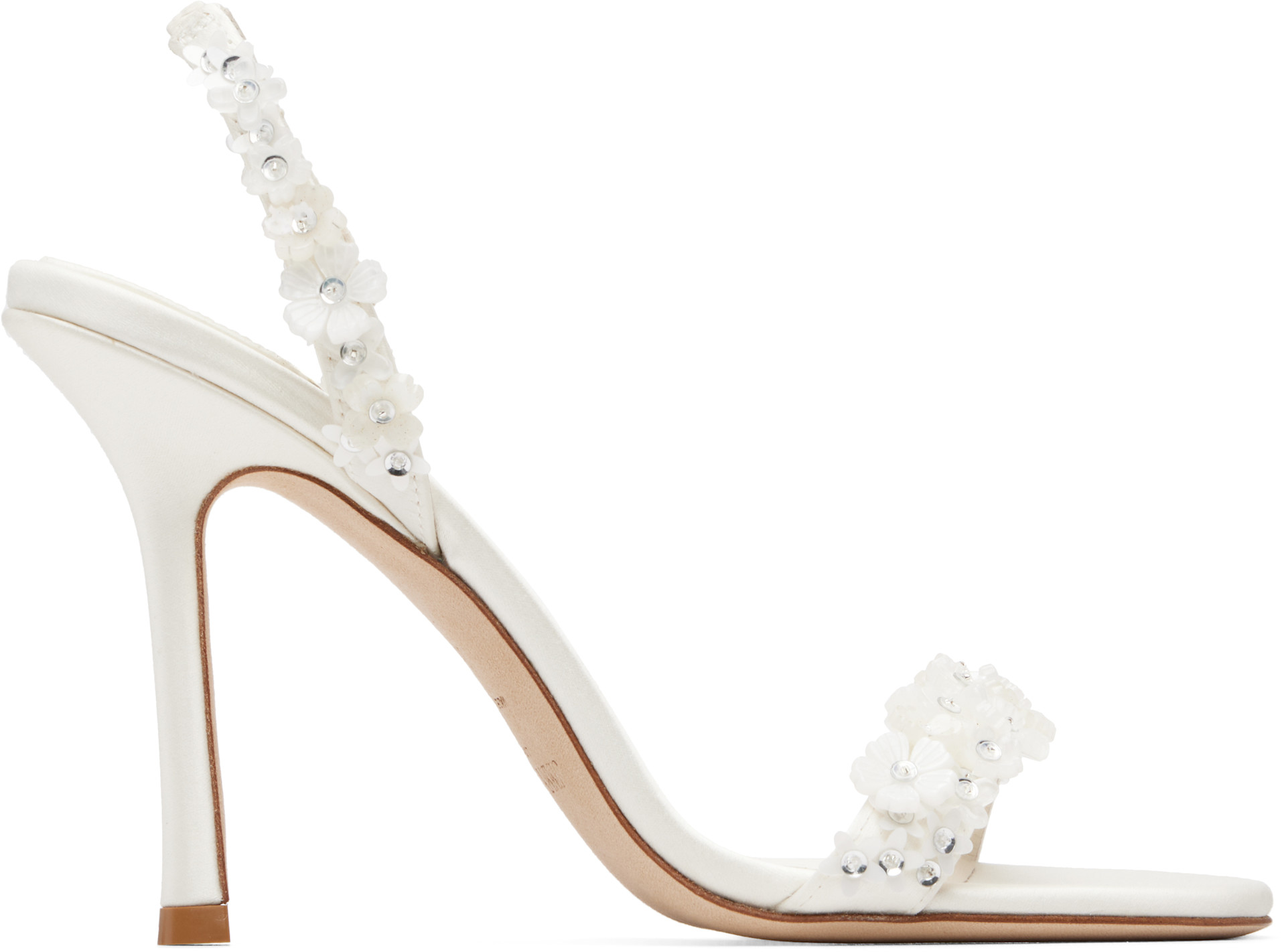 Jimmy Choo: ホワイト Jenn 100 Bridal ヒールサンダル | SSENSE 日本