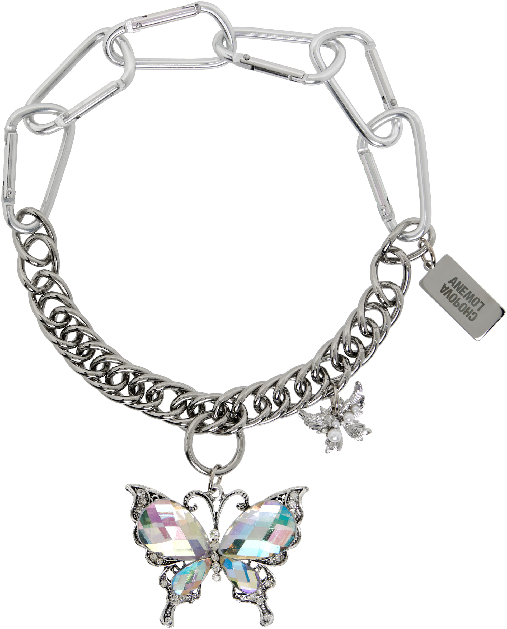 Chopova Lowena: Double Butterfly カラビナ ネックレス | SSENSE 日本