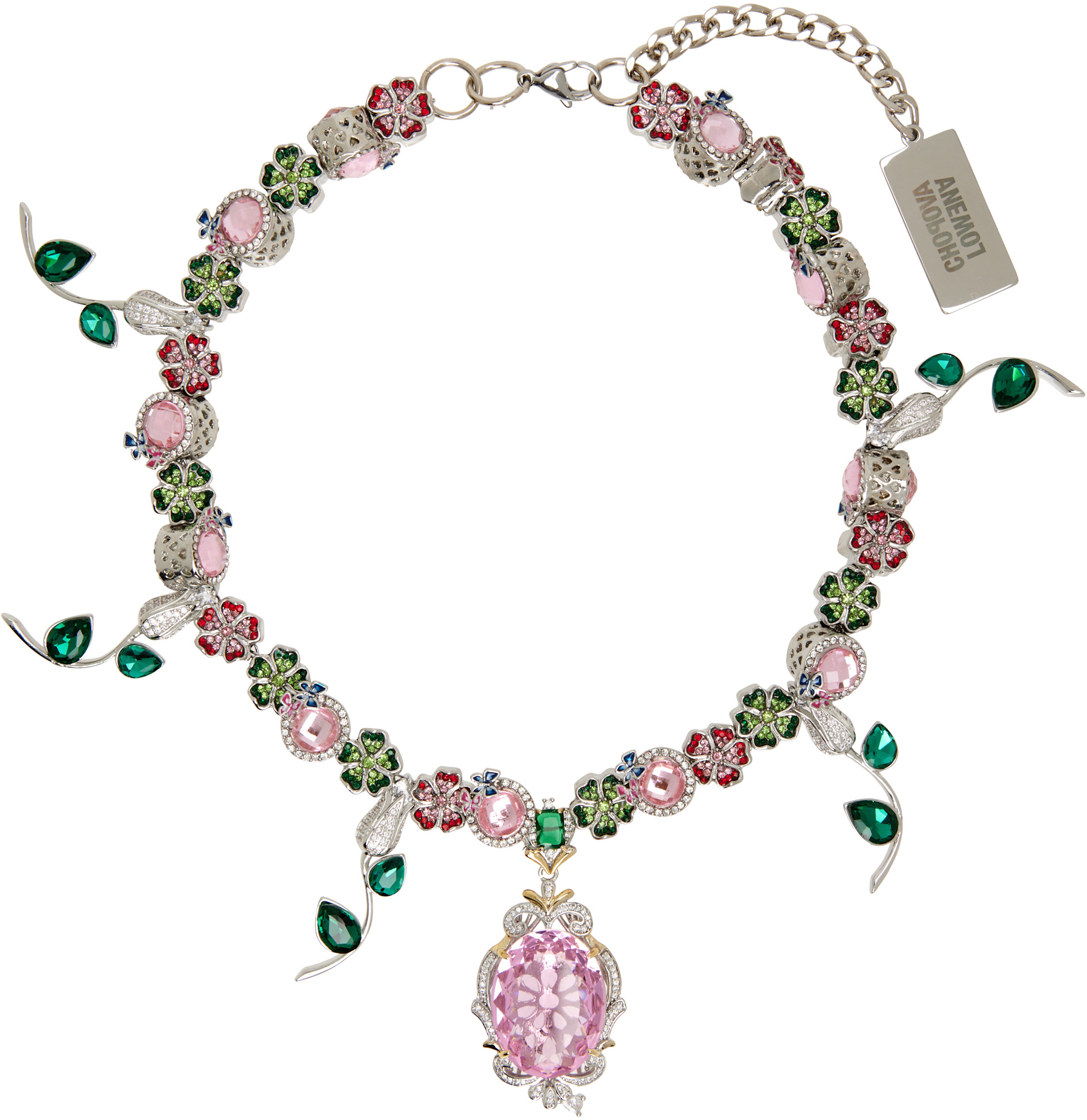 chopova lowena パンジーネックレス Chopova Lowena: Cooey Clover Charm Necklace | SSENSE