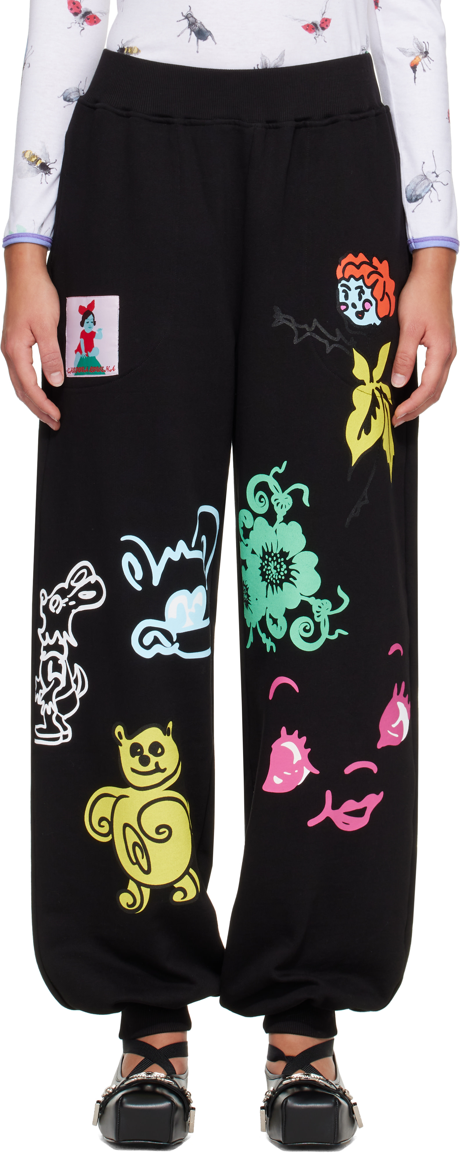 Chopova Lowena: Black 'Friends of CL' Sweatpants | SSENSE