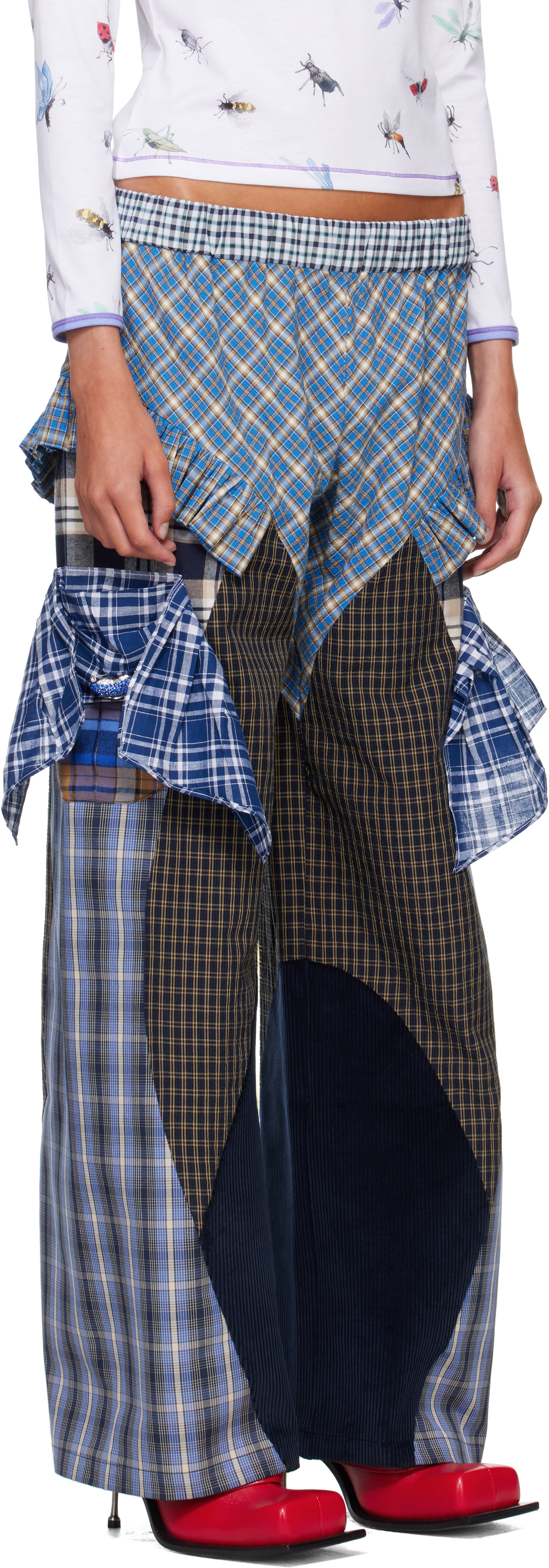 パンツ chopova lowena Chopova Lowena: Blue Swoon Pyjama Trousers | SSENSE