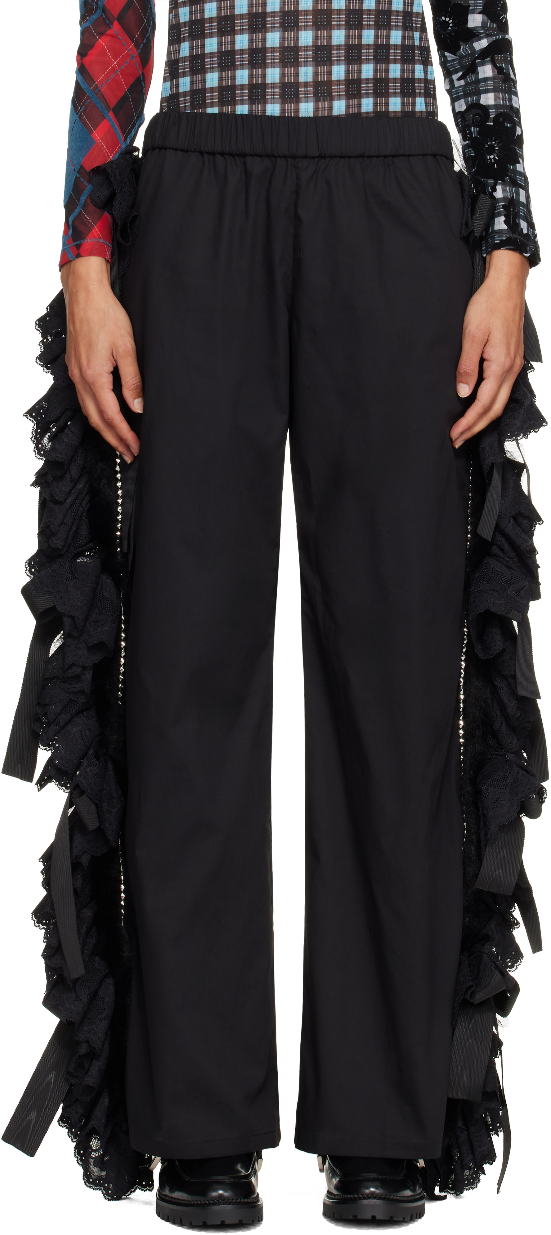パンツ chopova lowena Chopova Lowena: Black Corky Pyjama Trousers | SSENSE