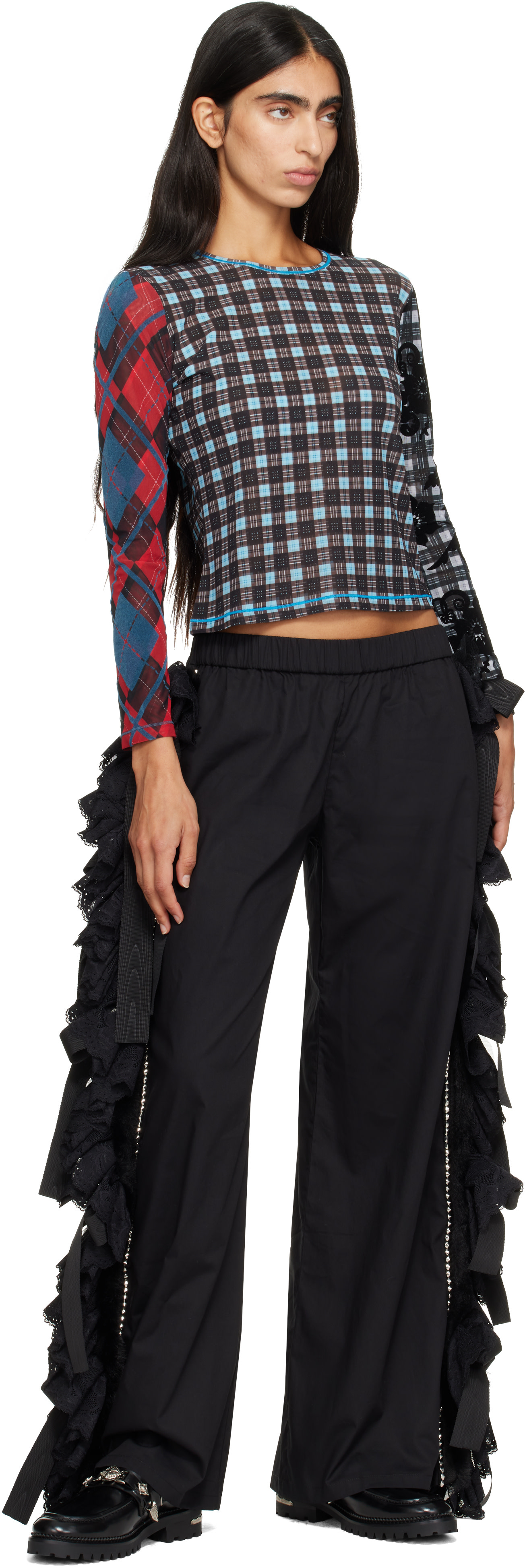 パンツ chopova lowena Chopova Lowena: Black Corky Pyjama Trousers | SSENSE