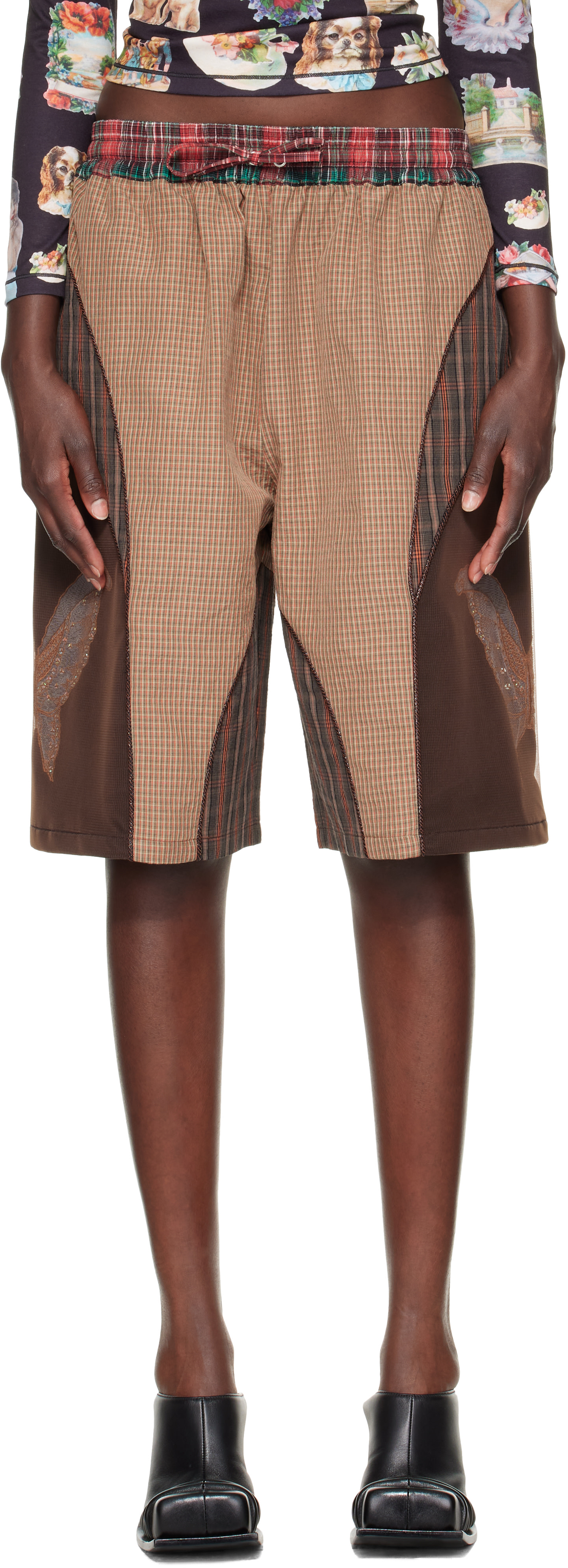 chopova lowena ショートパンツ　レギンス Chopova Lowena: Brown Swoon Shorts | SSENSE
