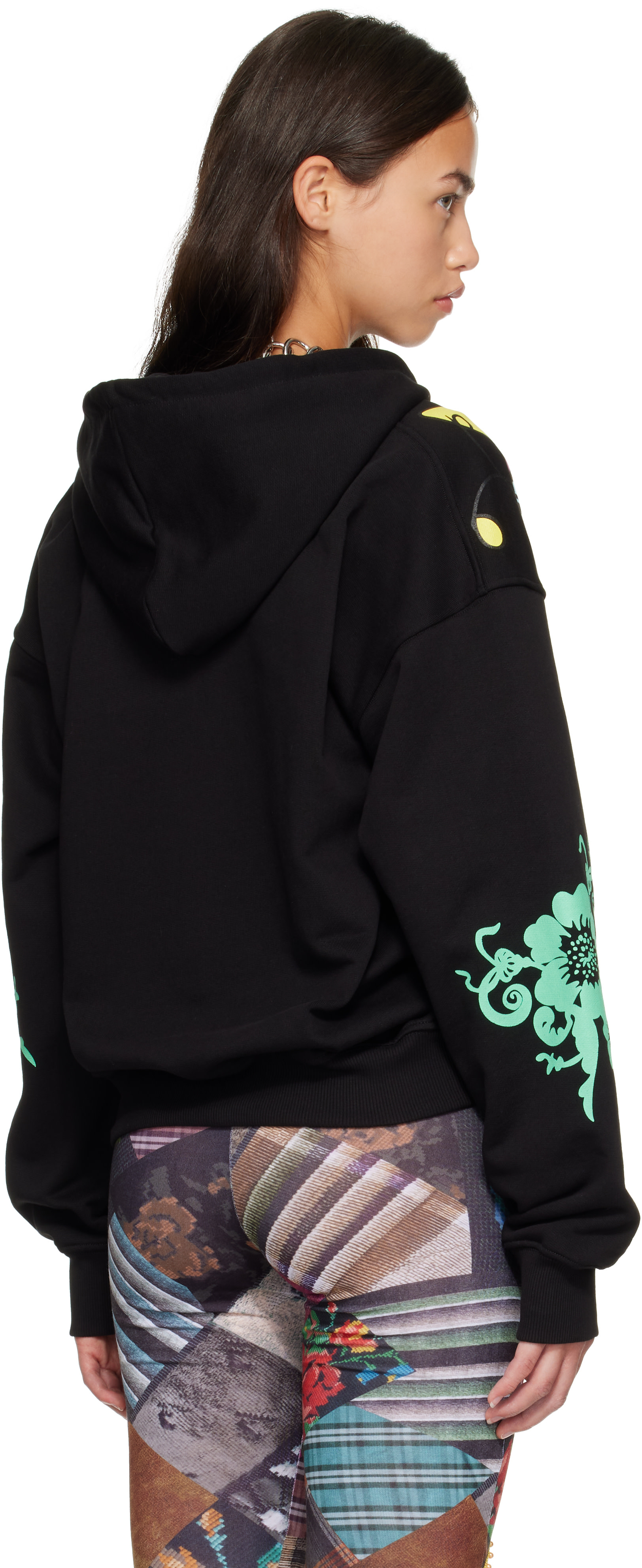 Chopova Lowena: Black 'Friends of CL' Zip Hoodie | SSENSE