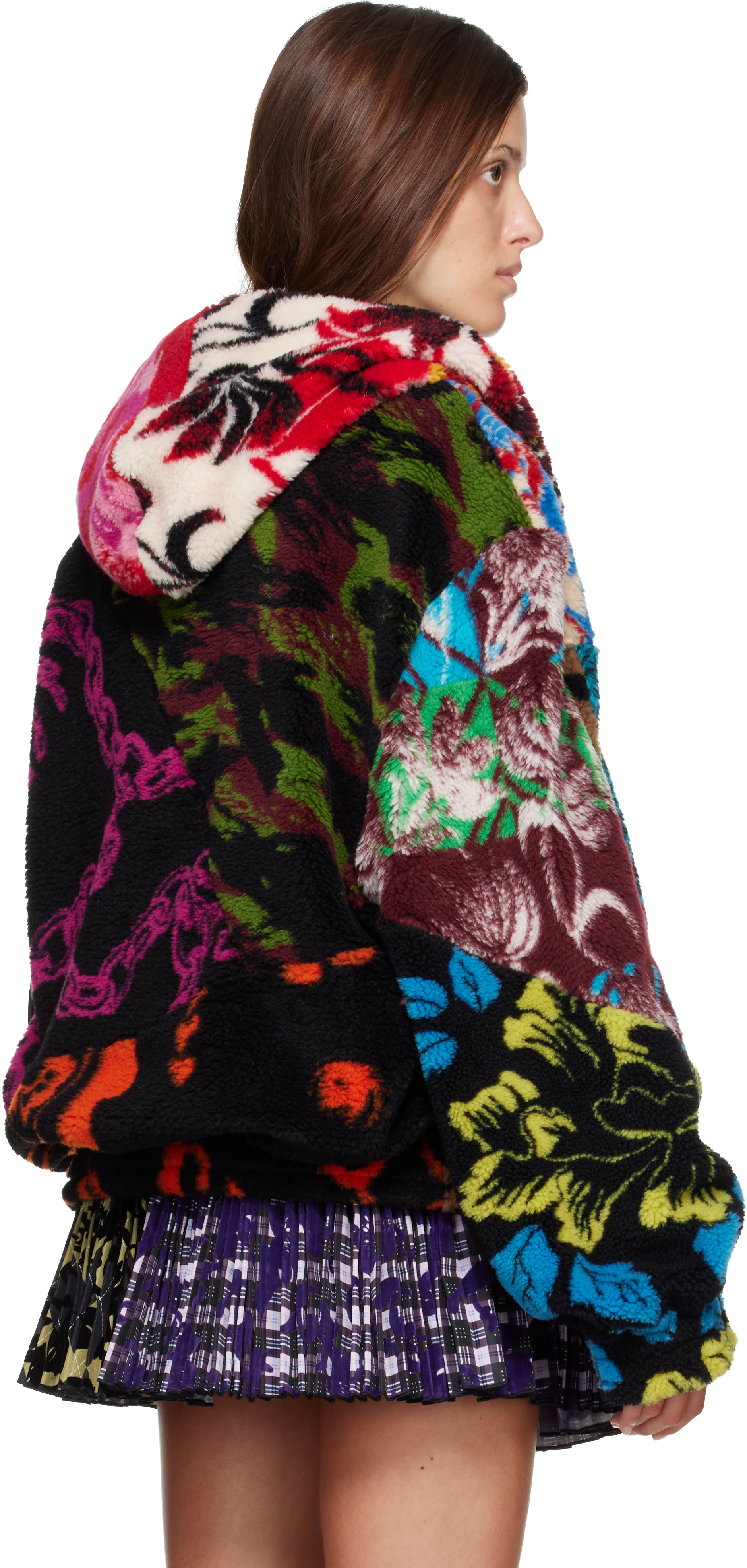 Chopova Lowena: Multicolor Patchwork Oversized Hooded Fleece