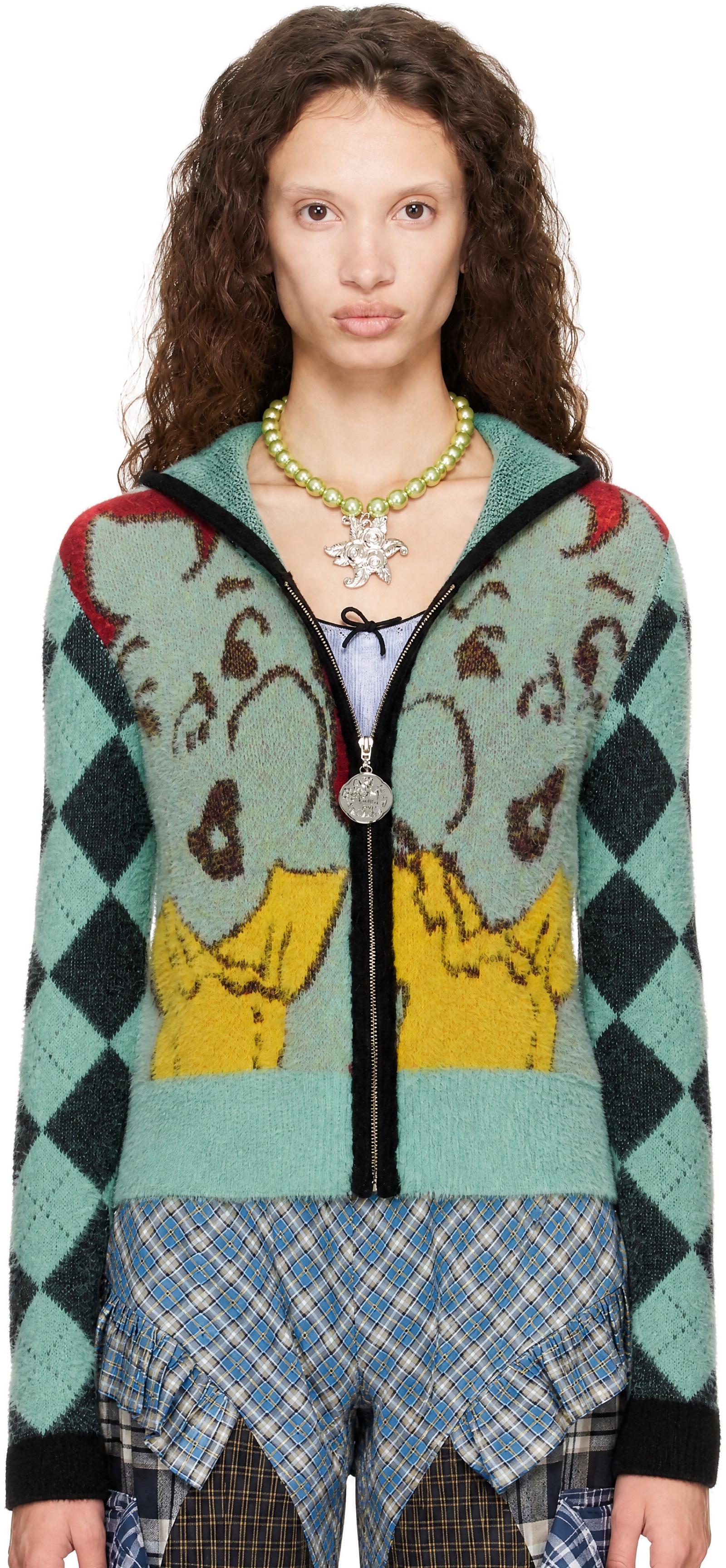 Chopova Lowena - Pull à capuche Happy Girl bleu