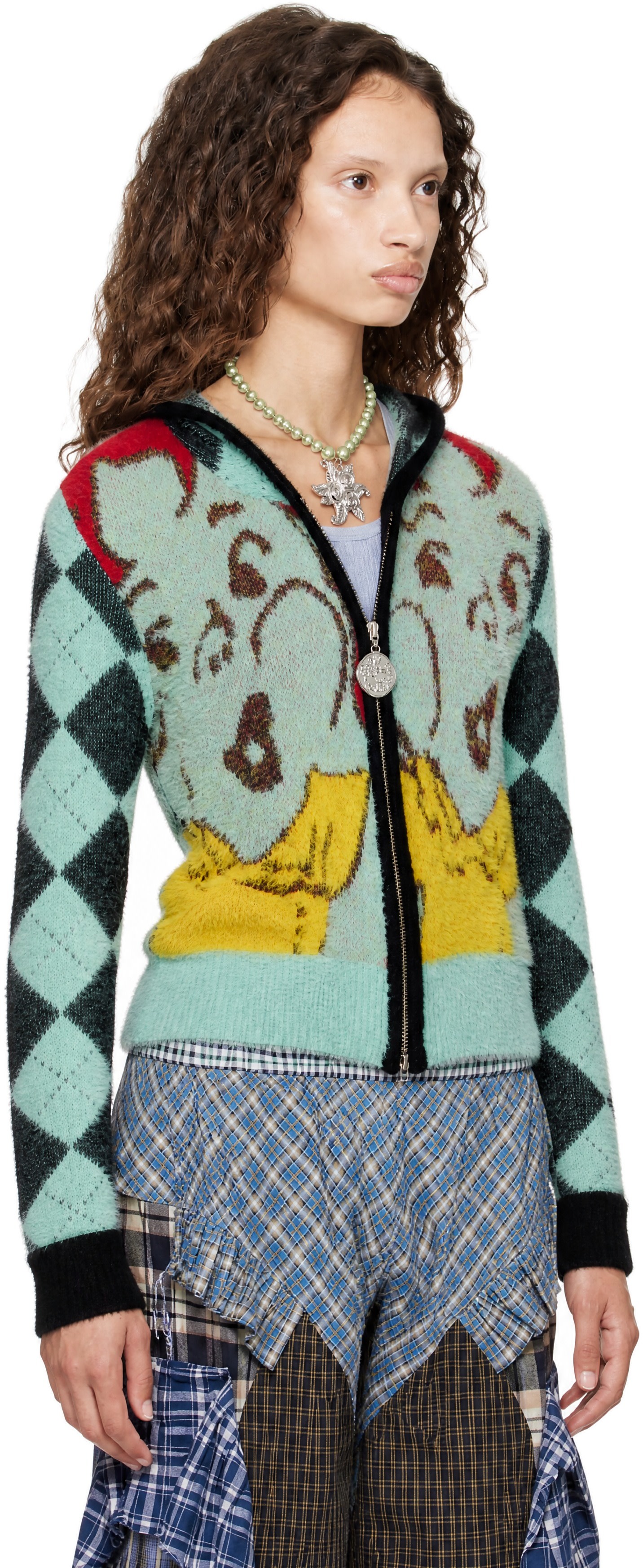 Chopova Lowena - Pull à capuche Happy Girl bleu