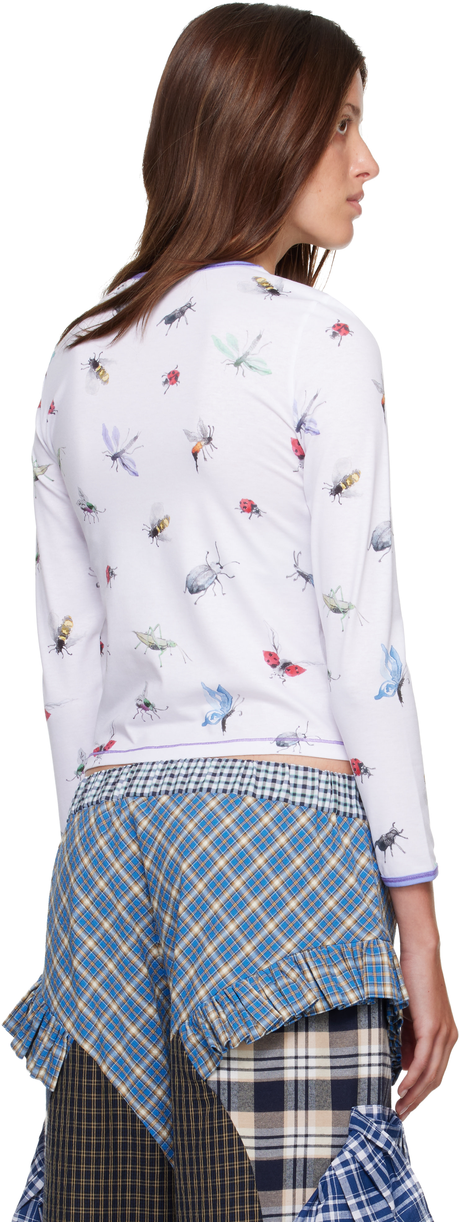 Chopova Lowena: White Floral Buggy Fitted Jersey T-shirt | SSENSE