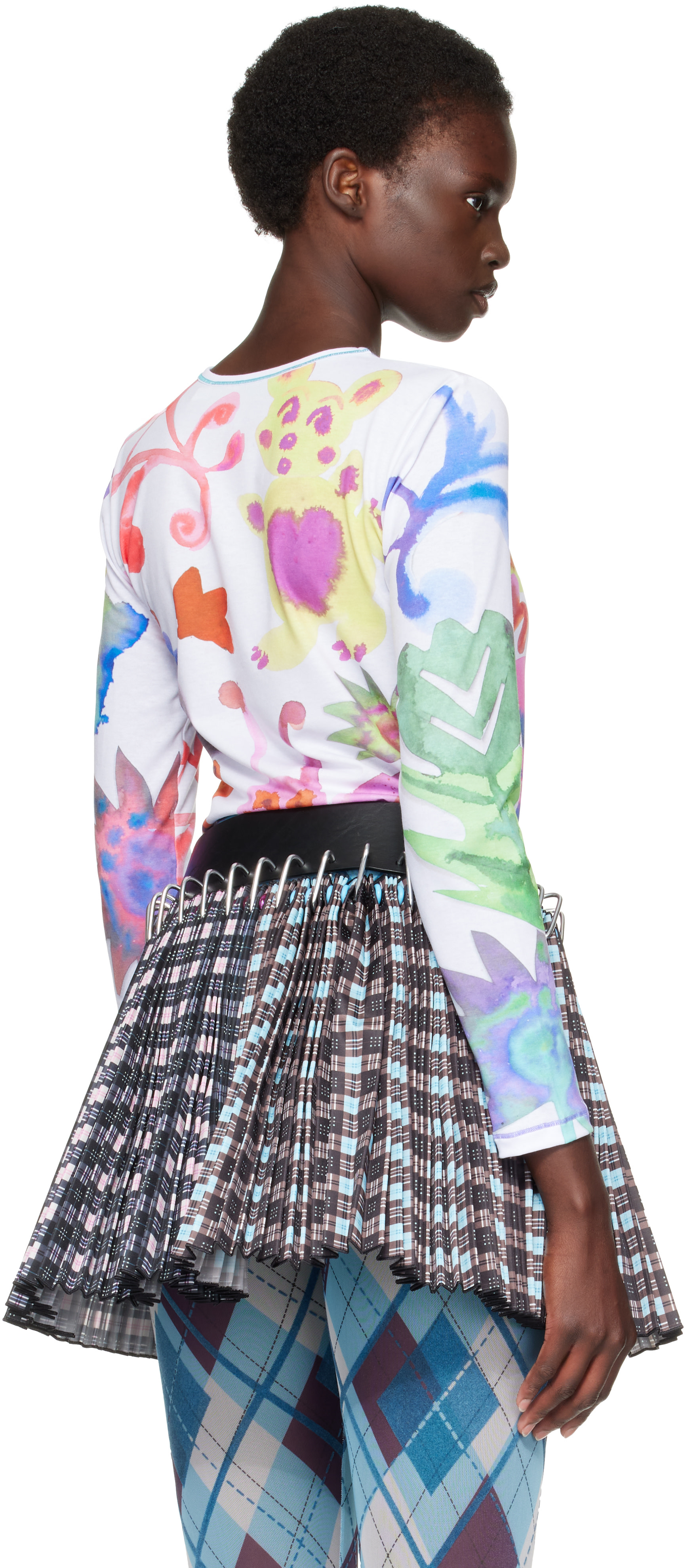 Chopova Lowena: White Splat Wet Fitted Jersey T-shirt | SSENSE