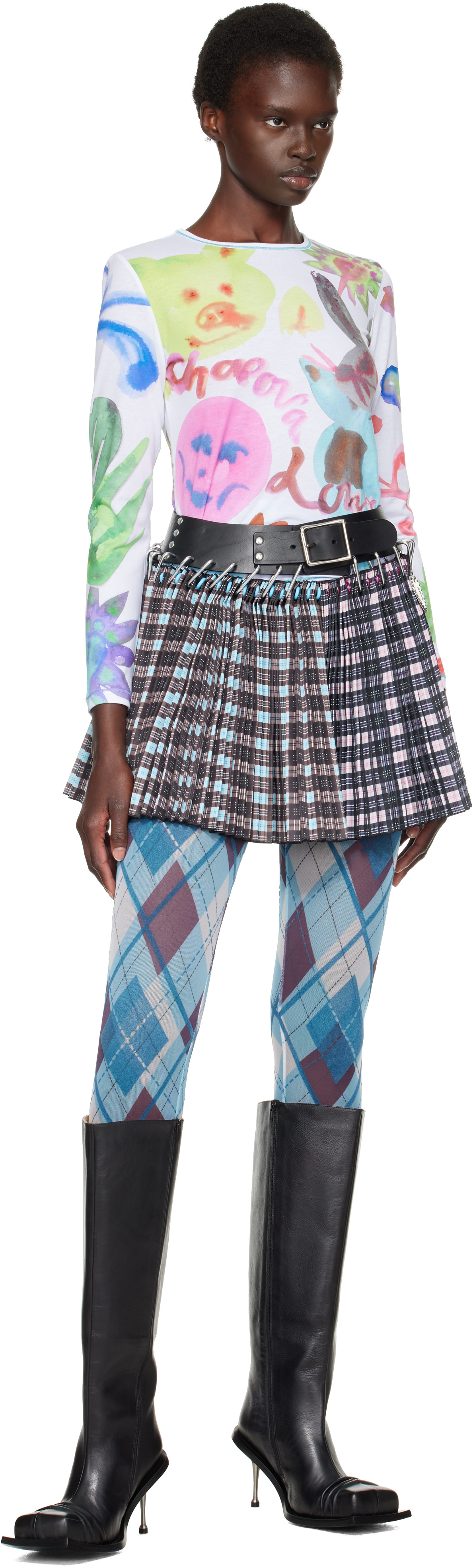 Chopova Lowena: White Splat Wet Fitted Jersey T-shirt | SSENSE