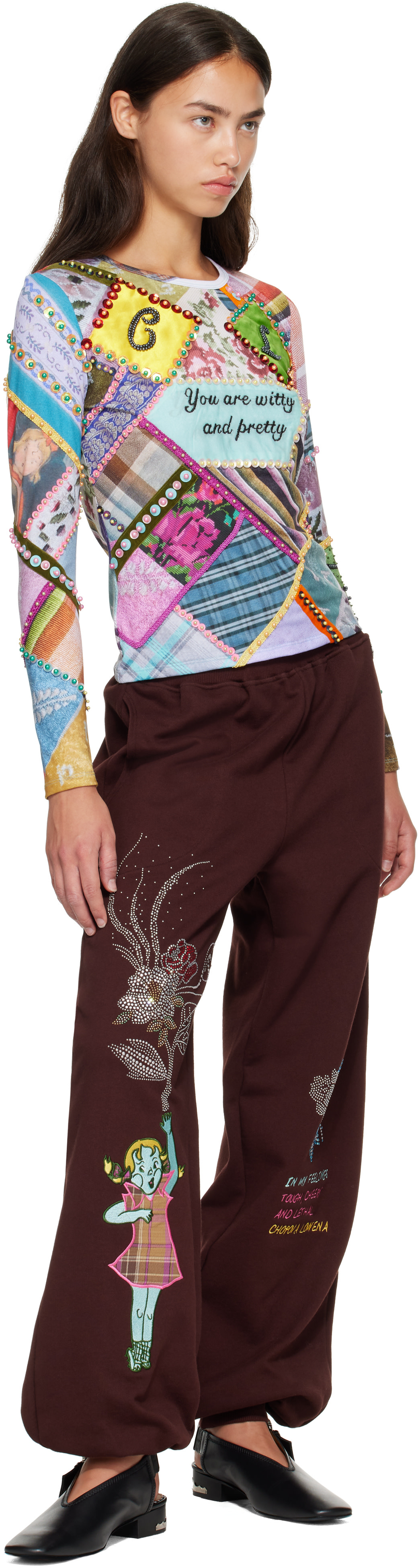 Chopova Lowena トップス Chopova Lowena: Multicolor 'Witty' Beaded Jersey Top | SSENSE