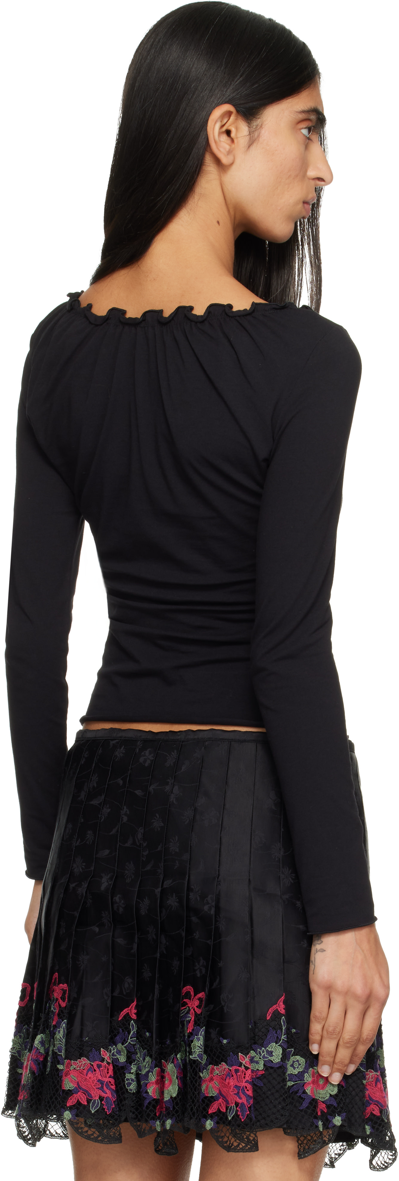 Chopova Lowena: Black 'FEELINGS' Happy Long Sleeve T-shirt