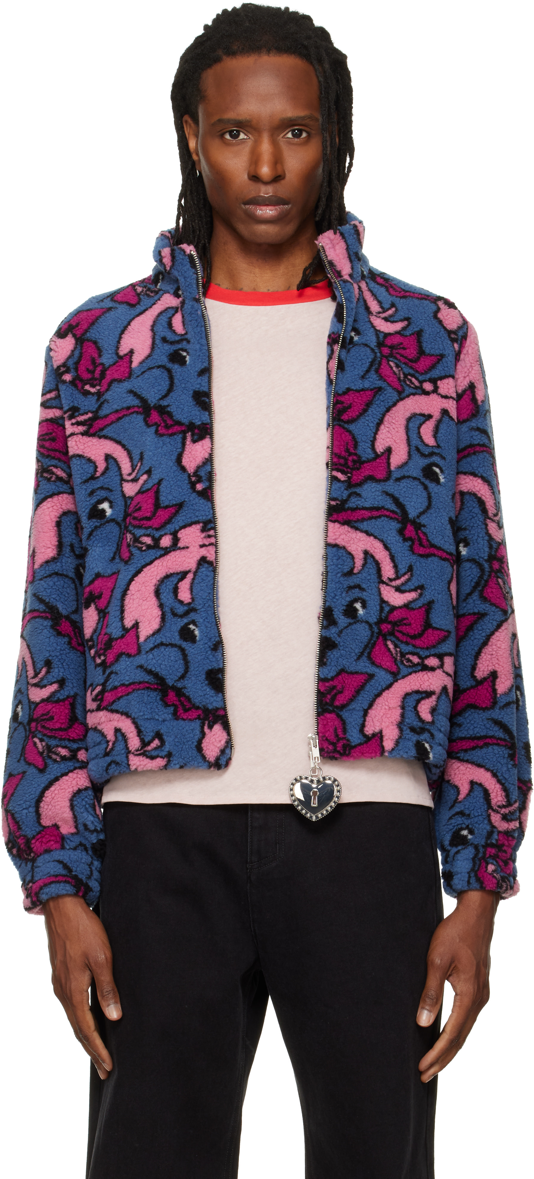 M ☆新品☆ PING フリースプルオーバー　レディース　14300円　ネイビー Chopova Lowena: ブルー Cheeky Girl Fitted フリースジャケット
