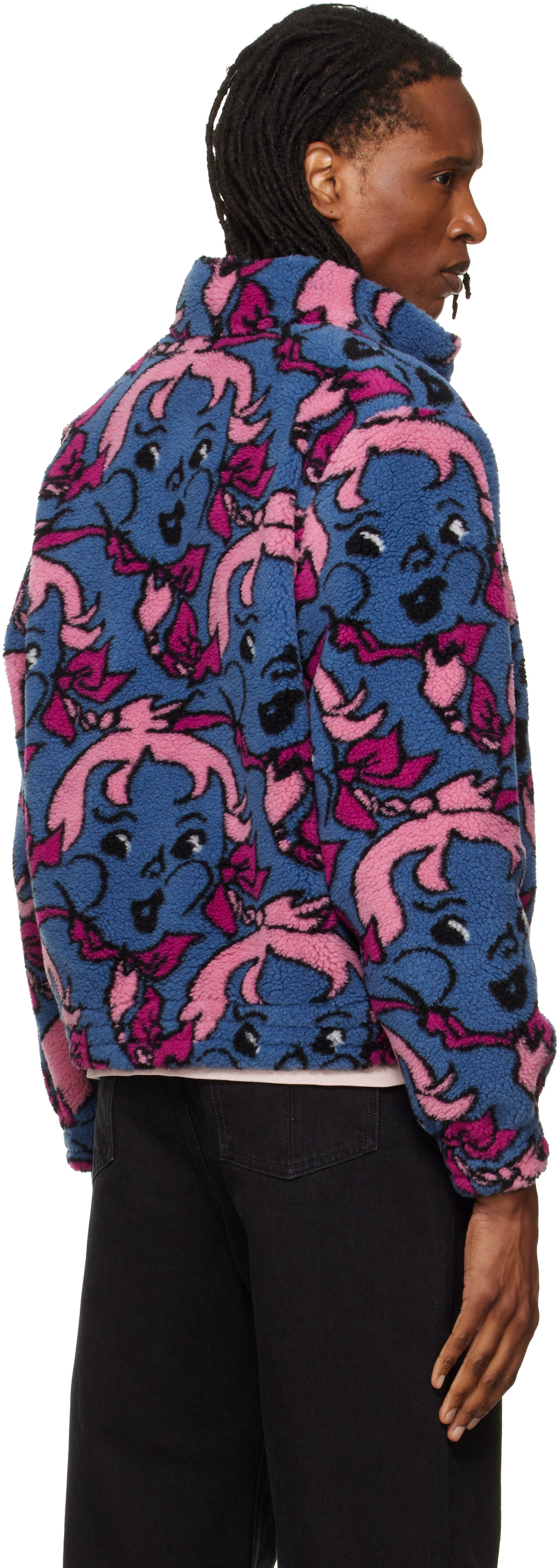 Chopova Lowena Knot Eye パーカー ブルー S Chopova Lowena: Blue Cheeky Girl Fitted Fleece Jacket | SSENSE