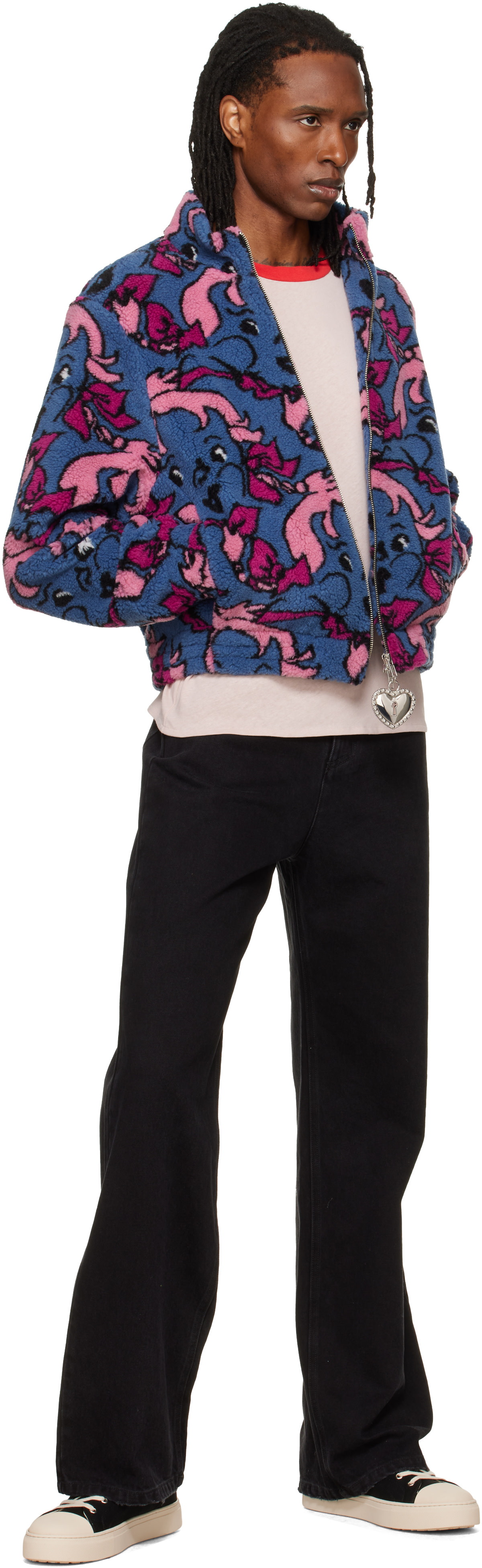 Chopova Lowena: Blue Cheeky Girl Fitted Fleece Jacket | SSENSE